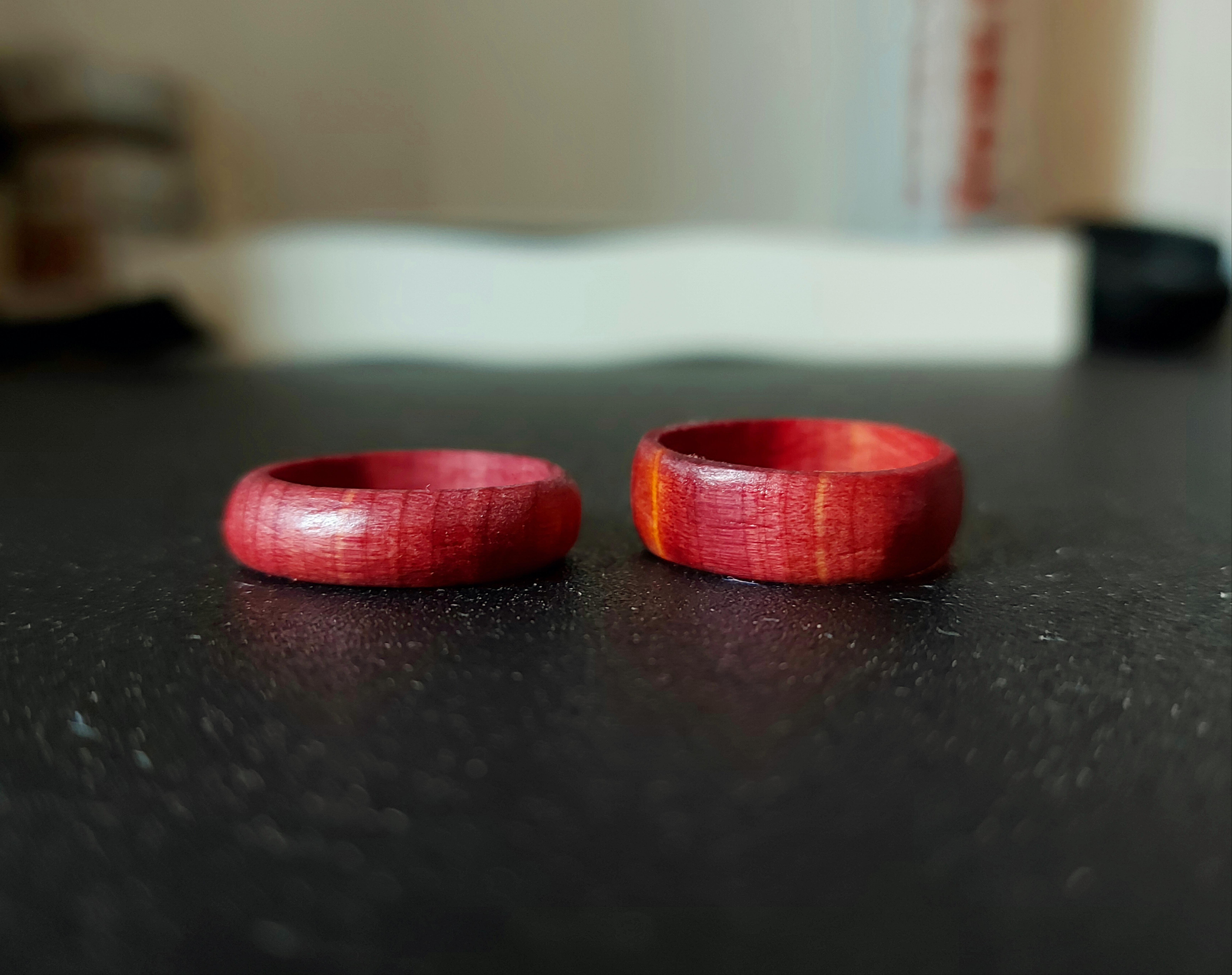 Update on the ring, made a second one, again red cedar, wood chis and