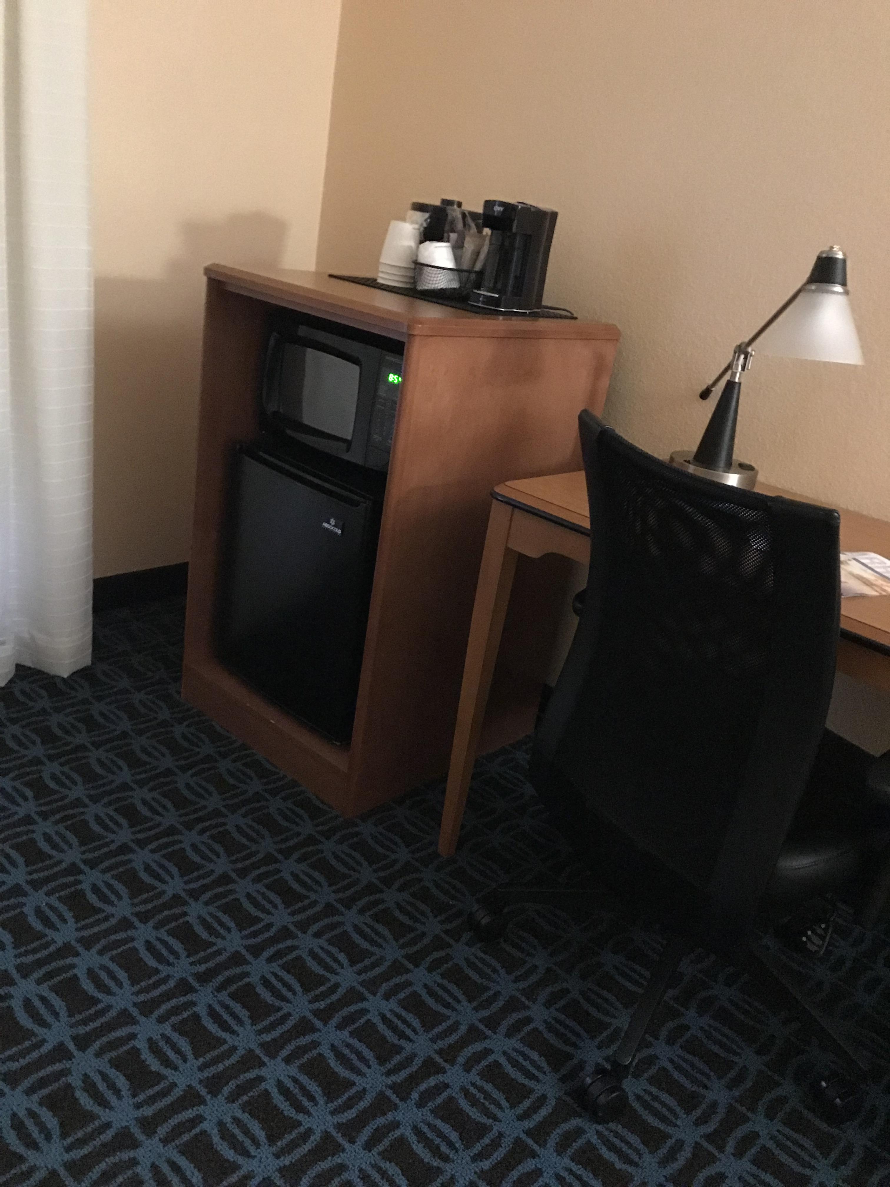 Got a hotel room last night. When I woke up, the microwave was in the