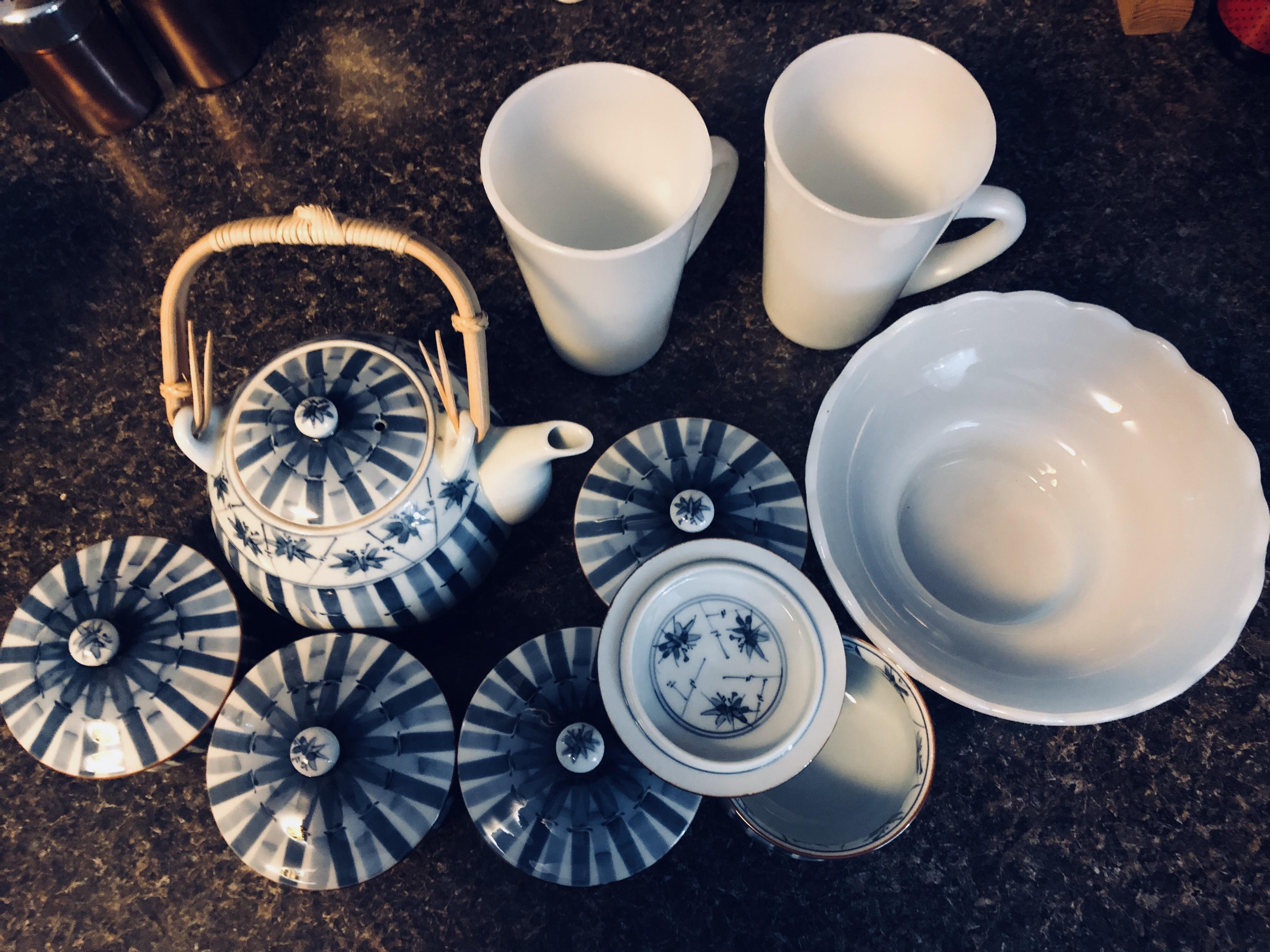 Today’s Goodwill Haul — Japanese tea set (pristine condition) and milk