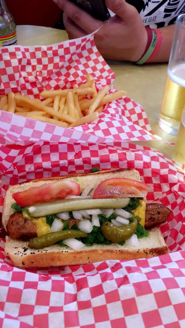 Chicago Style veggie dog from The Hungry Dog , Breckenridge r