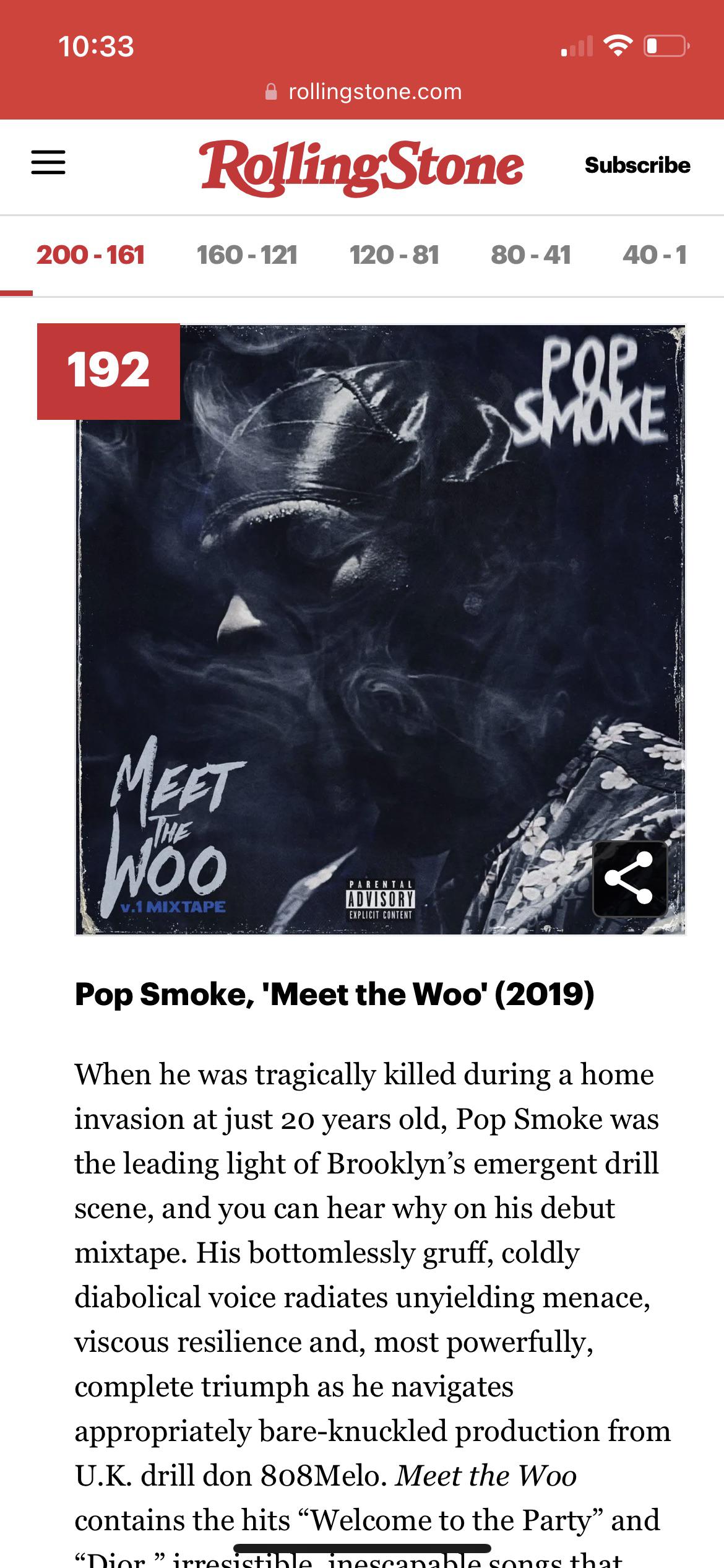Meet the Woo made it on to Rolling Stones Top 200 Greatest HipHop