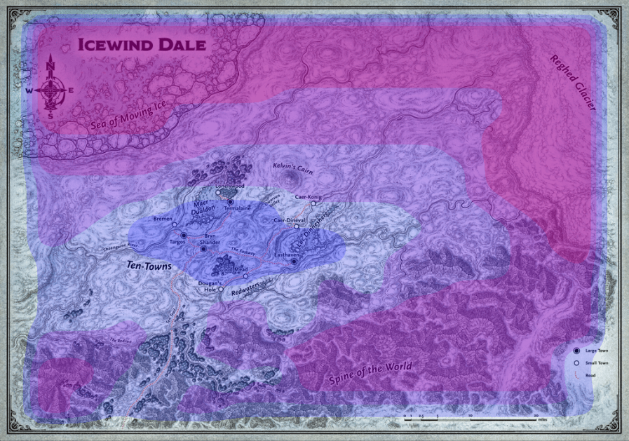 Icewind Dale Temperature Regions (for use with the Dungeon Coach's