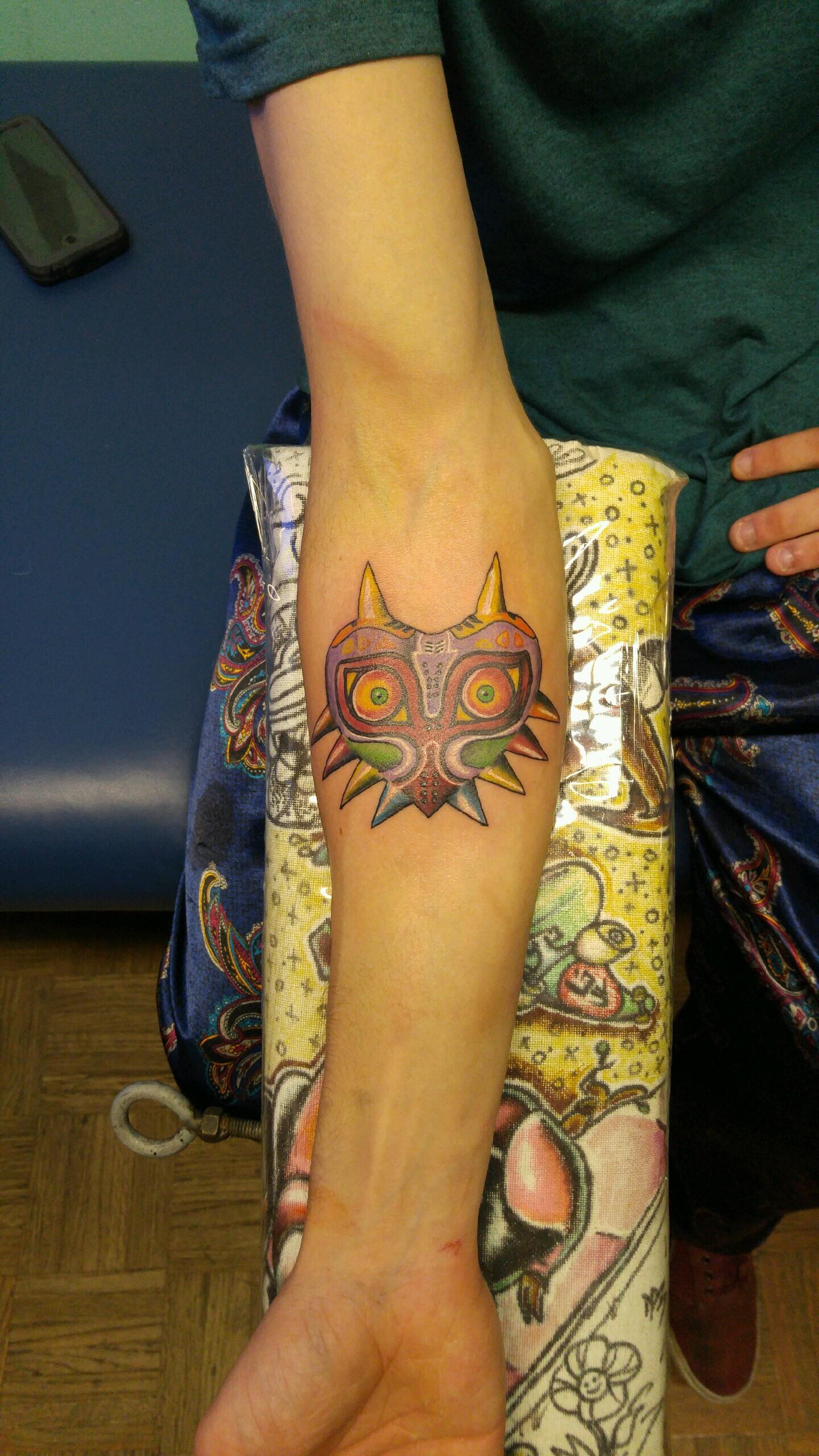 Majoras Mask. Done by Zach Holland, at Elevation Arts. Denver, CO