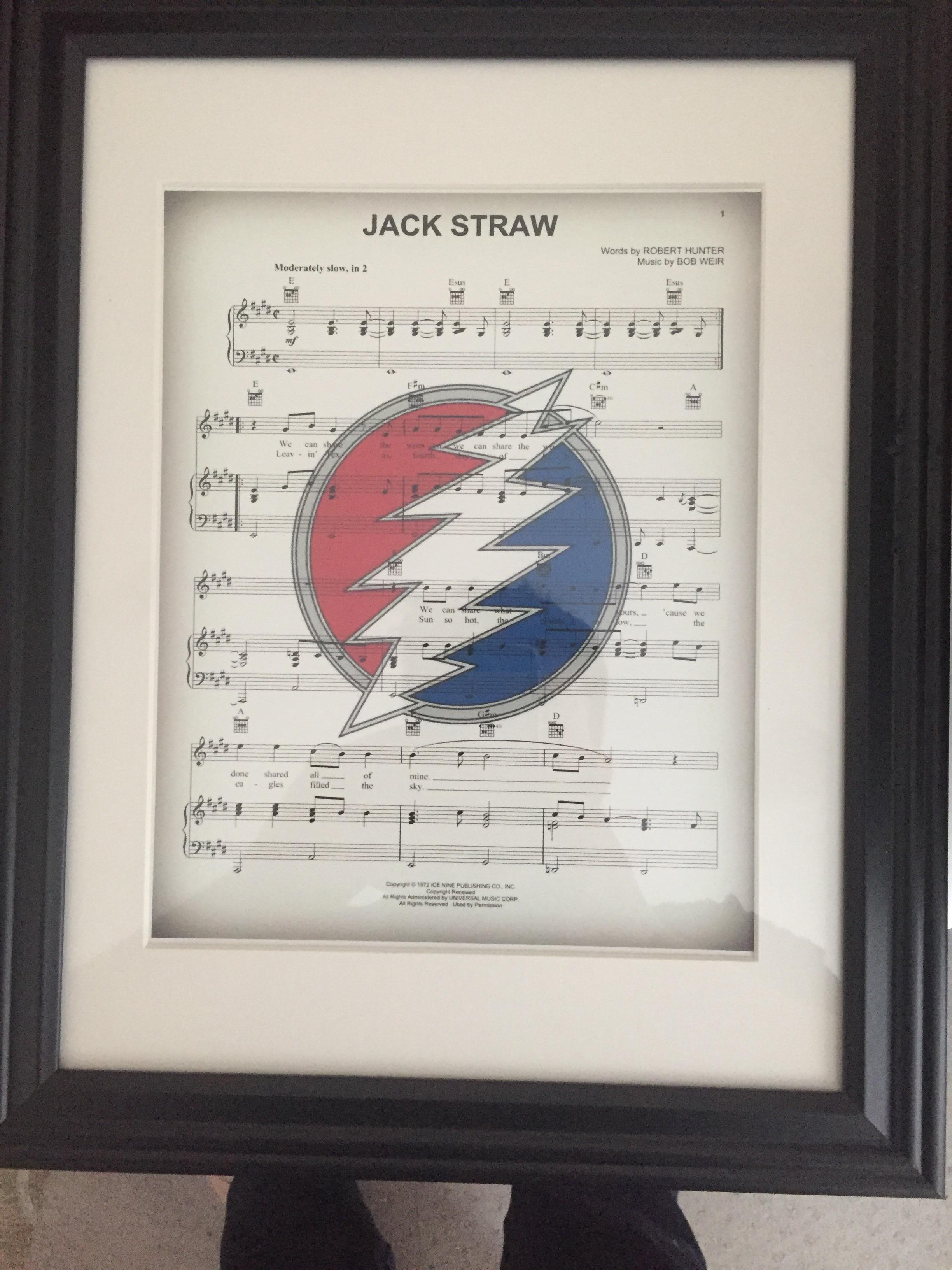 What a great gift. Sheet music to Jack Straw, one of my favorite tunes
