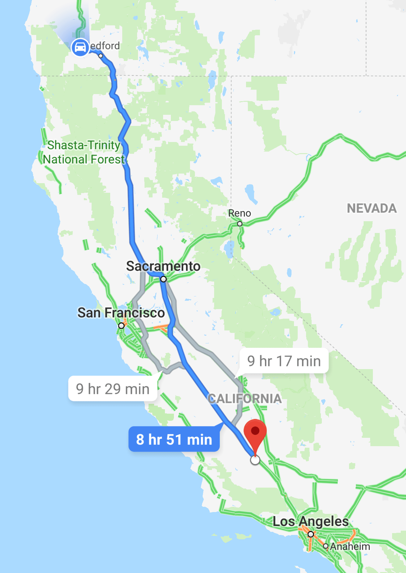 Grants Pass, OR to Buttonwillow, CA... Day 2 complete. I5 is a long