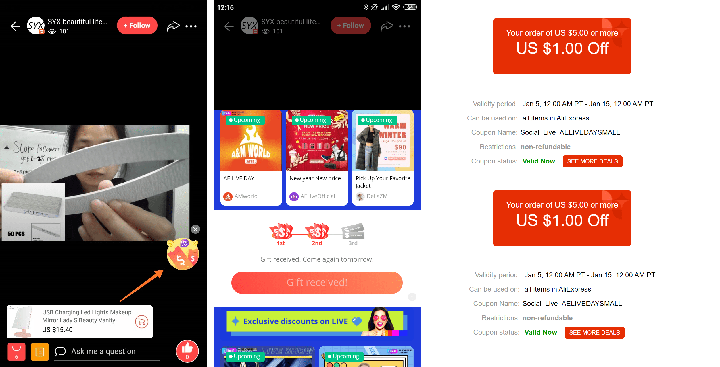 You get red Aliexpress coupons from Feed/Live tab r/Aliexpress