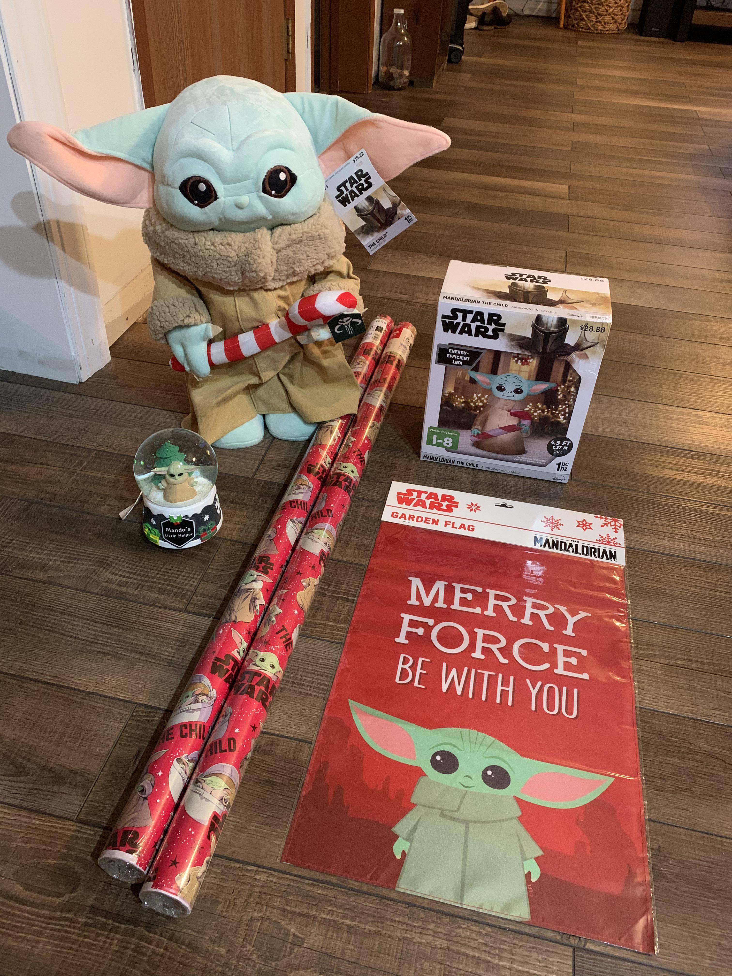 My baby yoda haul today! I got the last inflatable at Walmart. r/BabyYoda