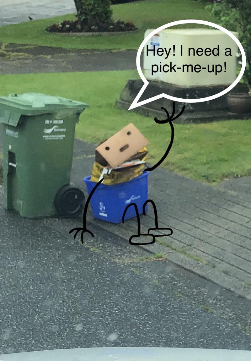I was driving my garbage truck today and saw this guy on the side of