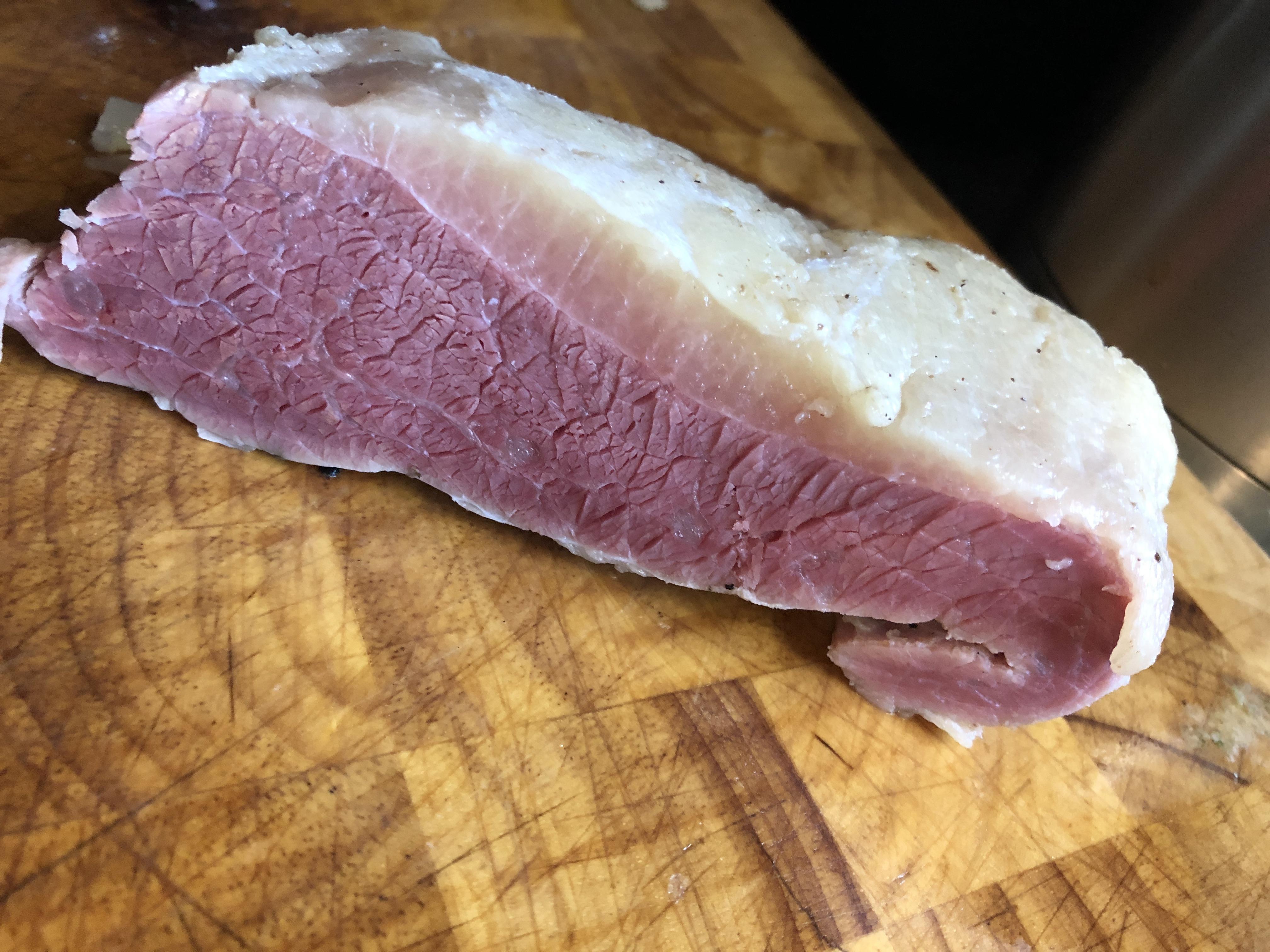 Corned beef. Brined for 5 days and then 48 hours at 140 degrees. Will