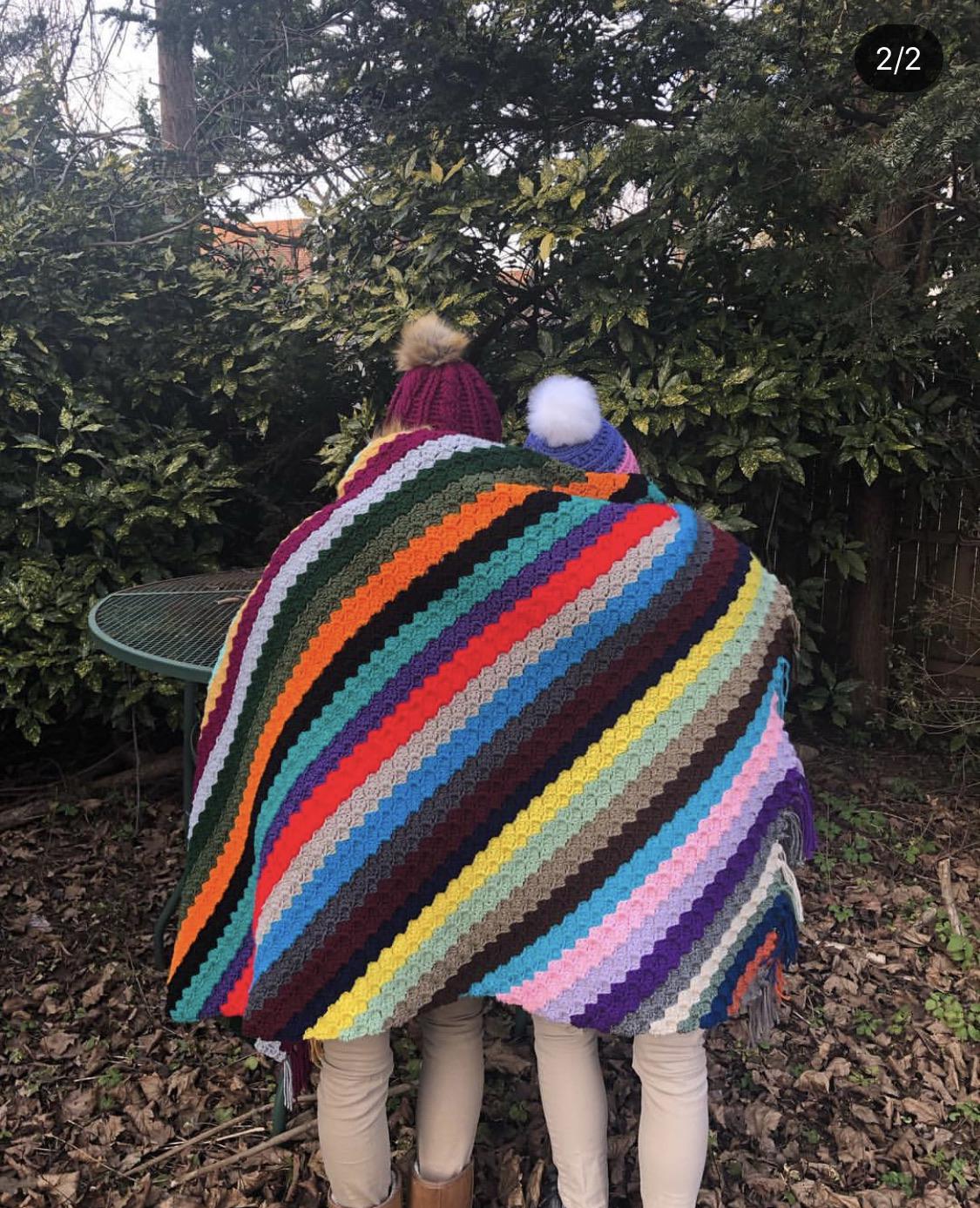 Scrap yarn blanket💕Love making these with my left over yarn 🧶💕 r/crochet