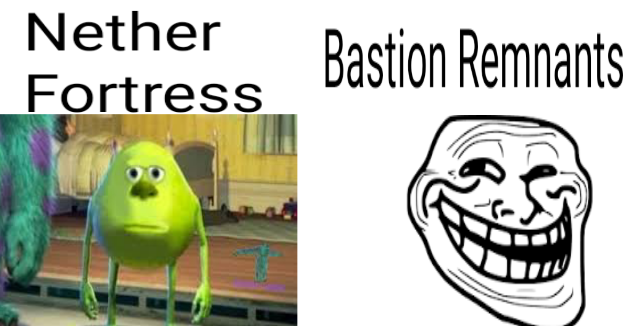Nether Fortress VS Bastion Remains r/MinecraftMemes