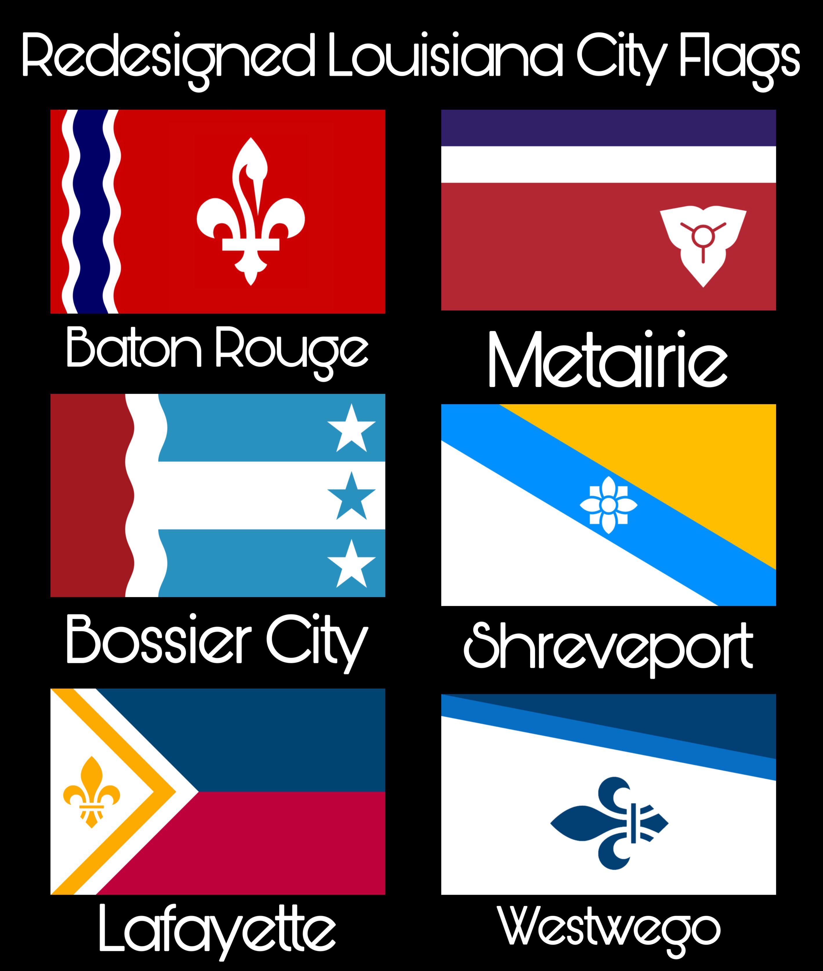 I redesigned the flags of a few Louisiana cities! r/Louisiana