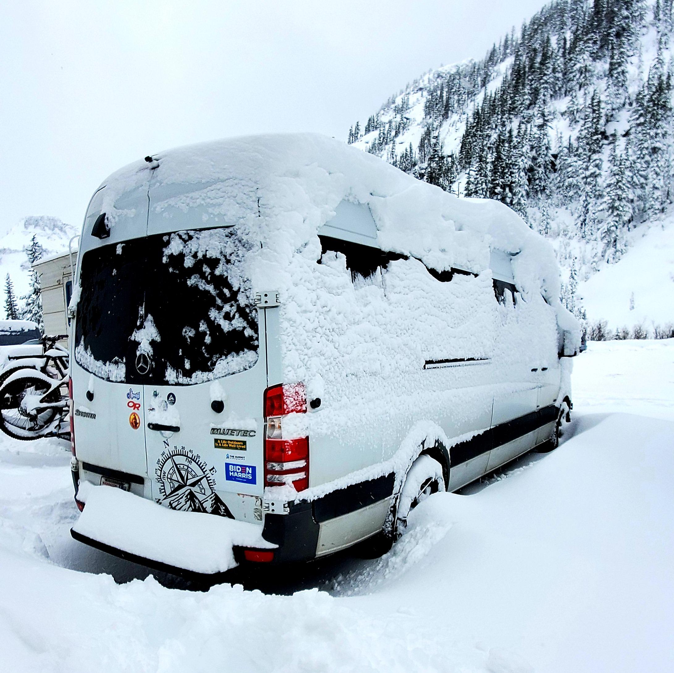 Almost time to dig out and head down the mountain! Sprinter 2500, 170