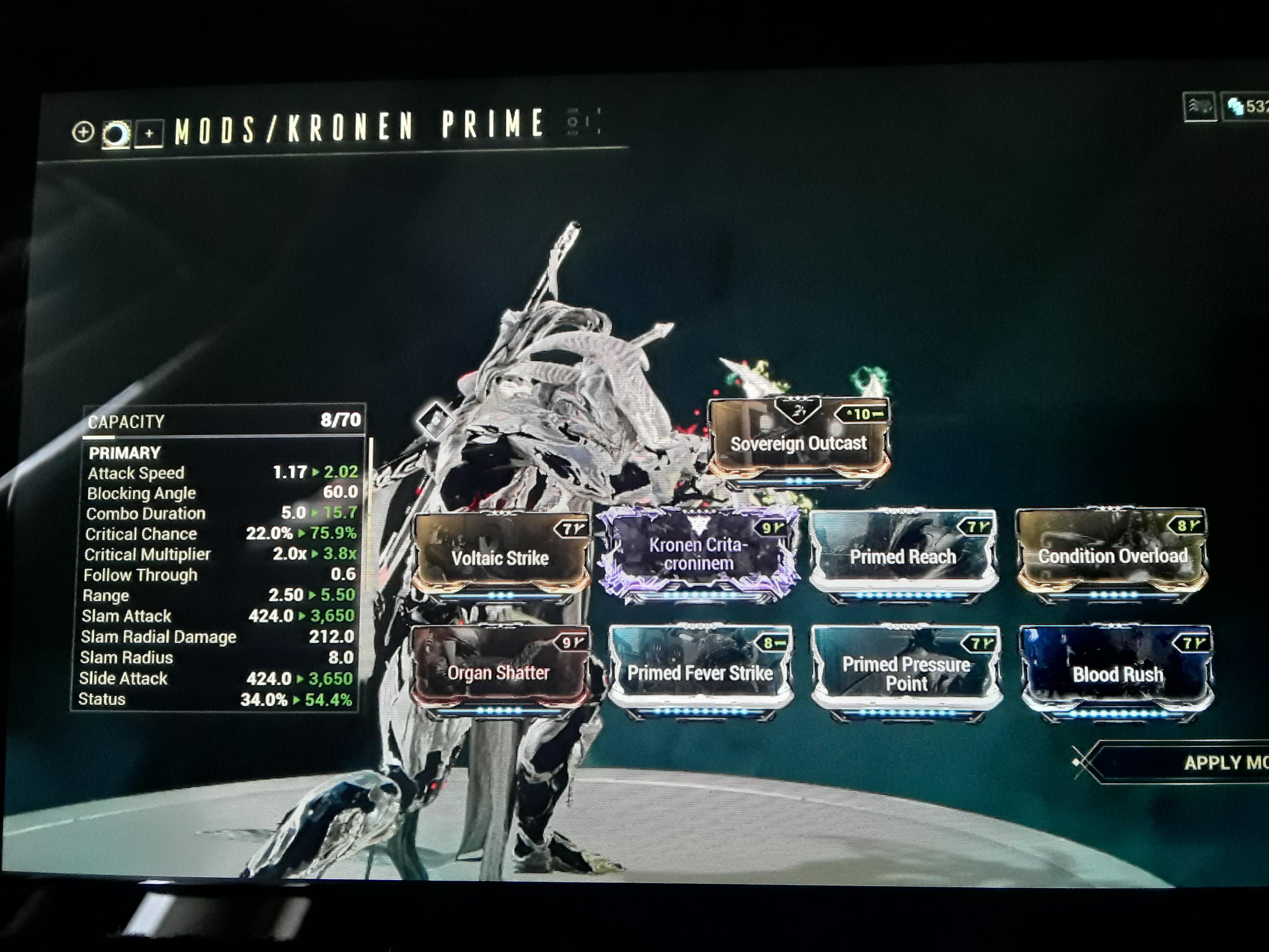 My completely broken kronen prime Warframe
