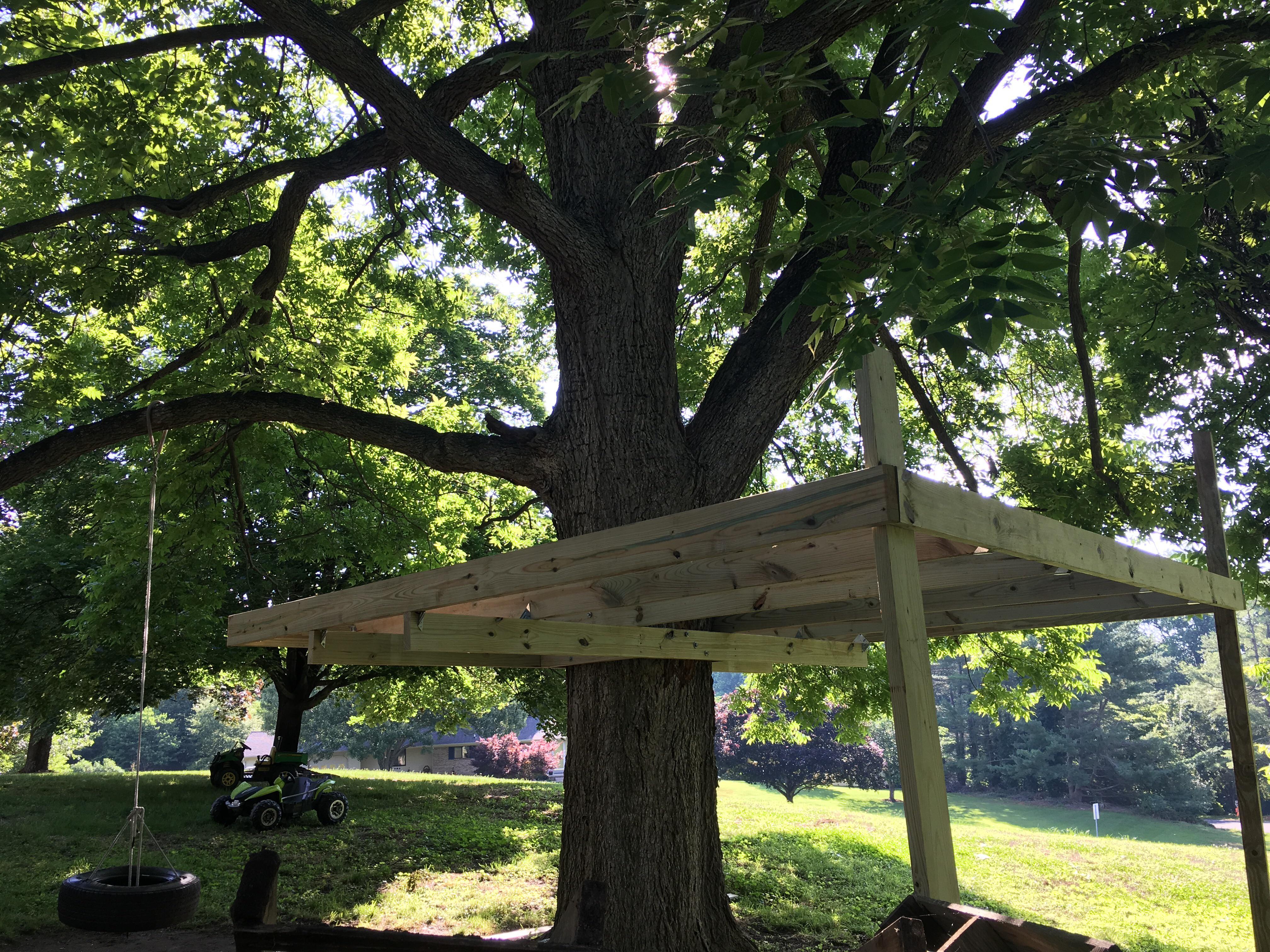 Decided to build a treehouse! We have a long way to go but I’m proud of