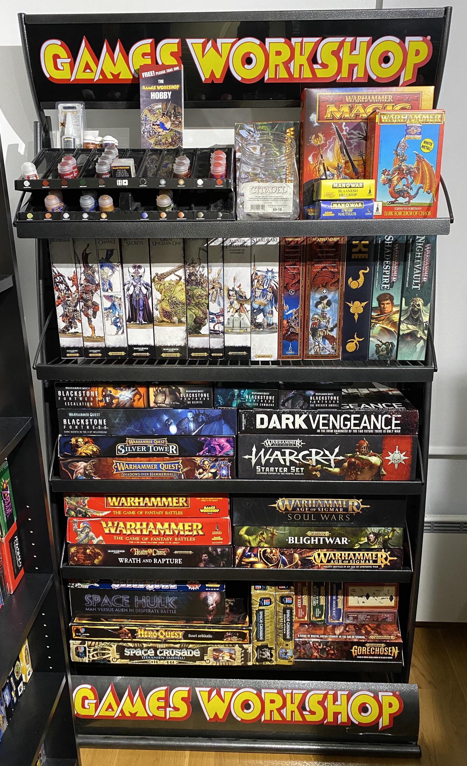 Got my GW store shelf all stocked up! r/Warhammer