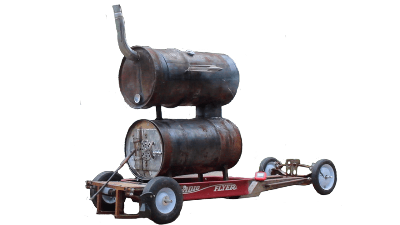 Our Rat Rad Radio Flyer Double Barrel Smoker 16 gal. r/smoking