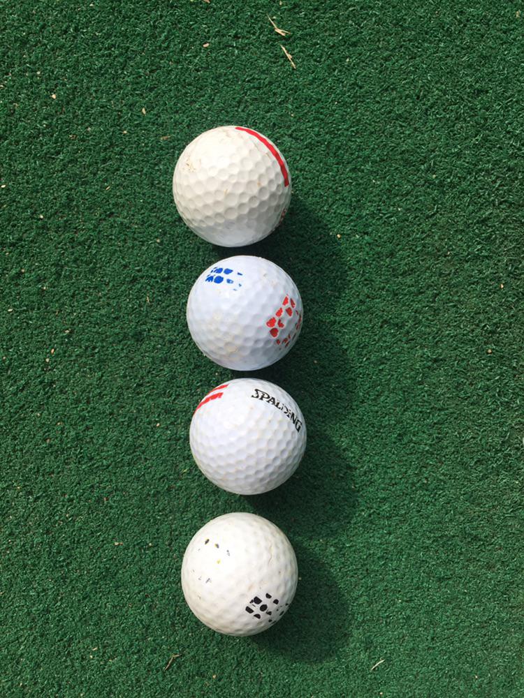 Four generations of golf balls at my local range. r/golf