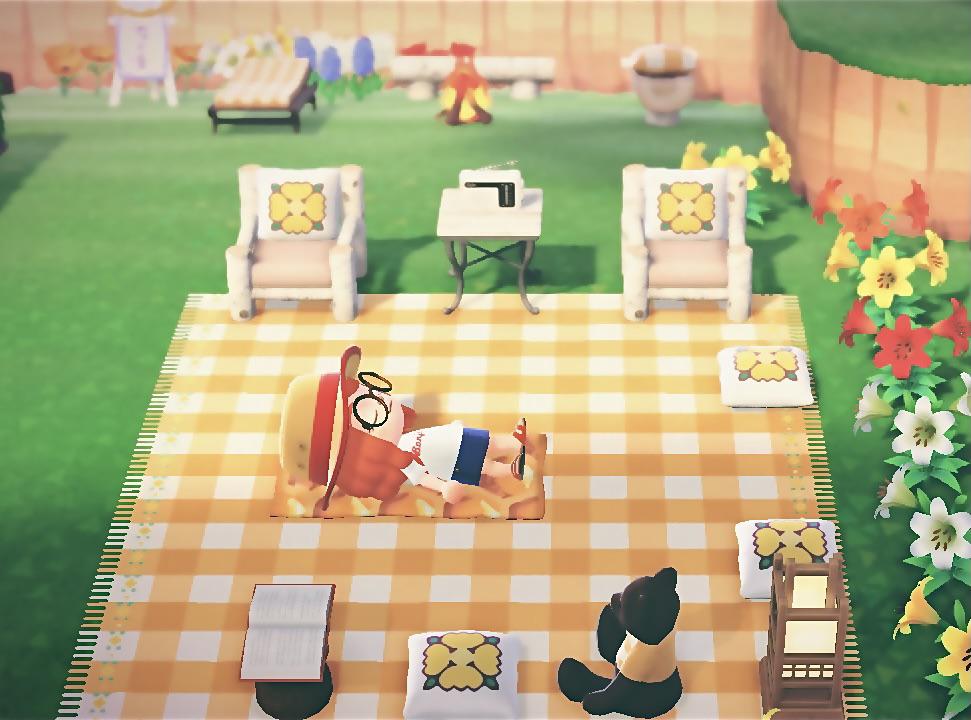 New to ACNH but v proud of my new picnic space in my camp area! Anyone