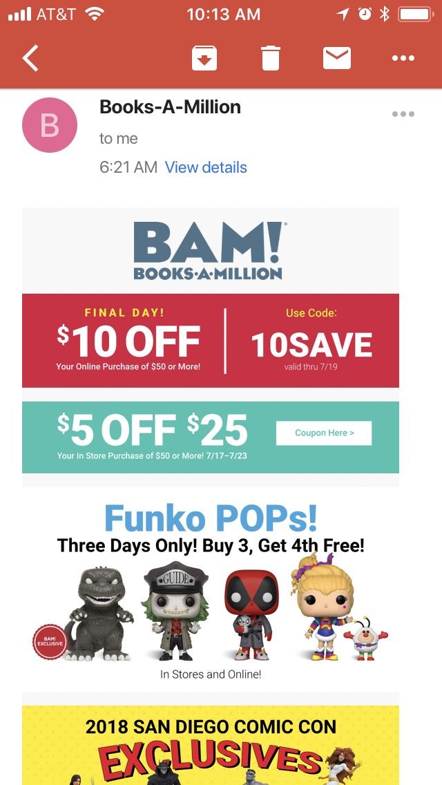 FYI BAM has Pops buy 3 get one free, and the sale stacks with the