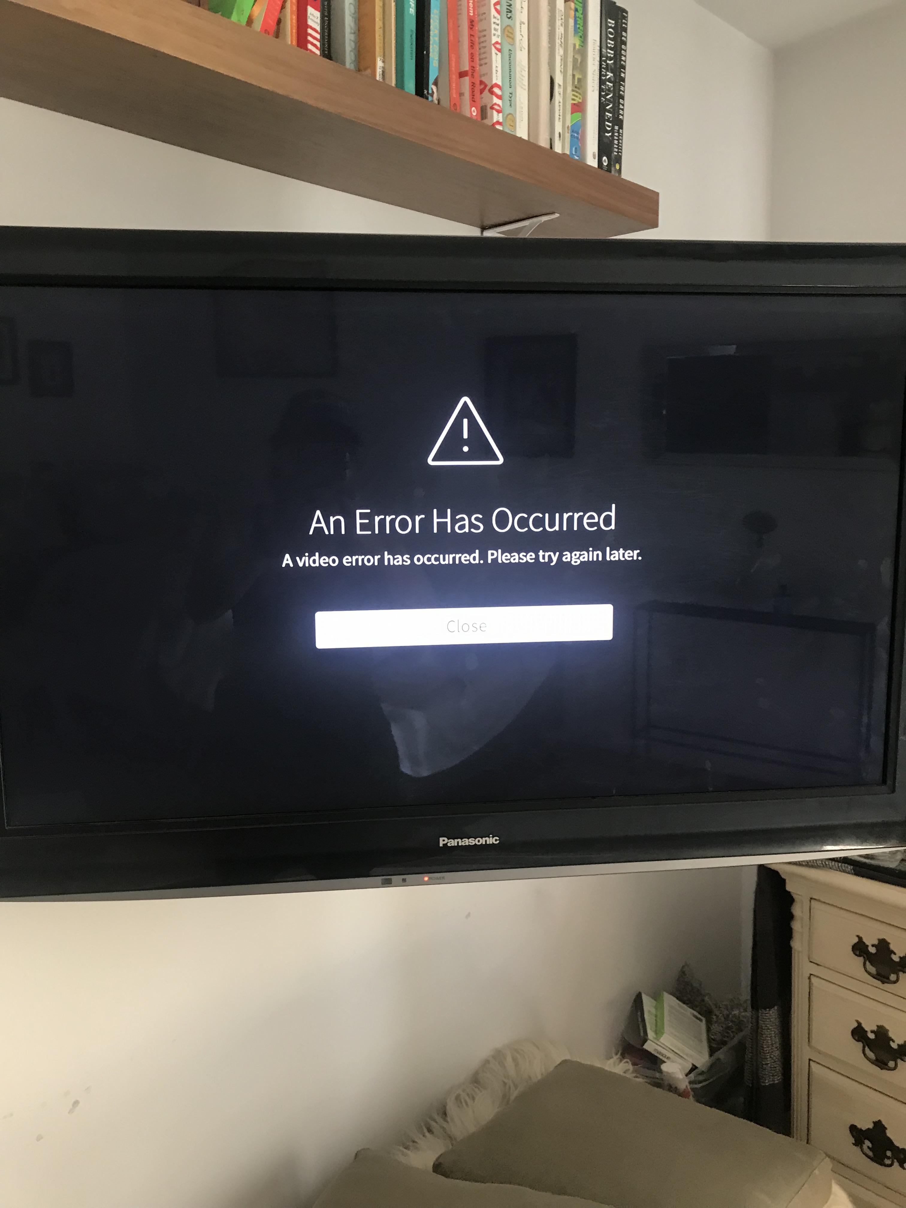 does anyone know why I get this error message? I have xfinity but an