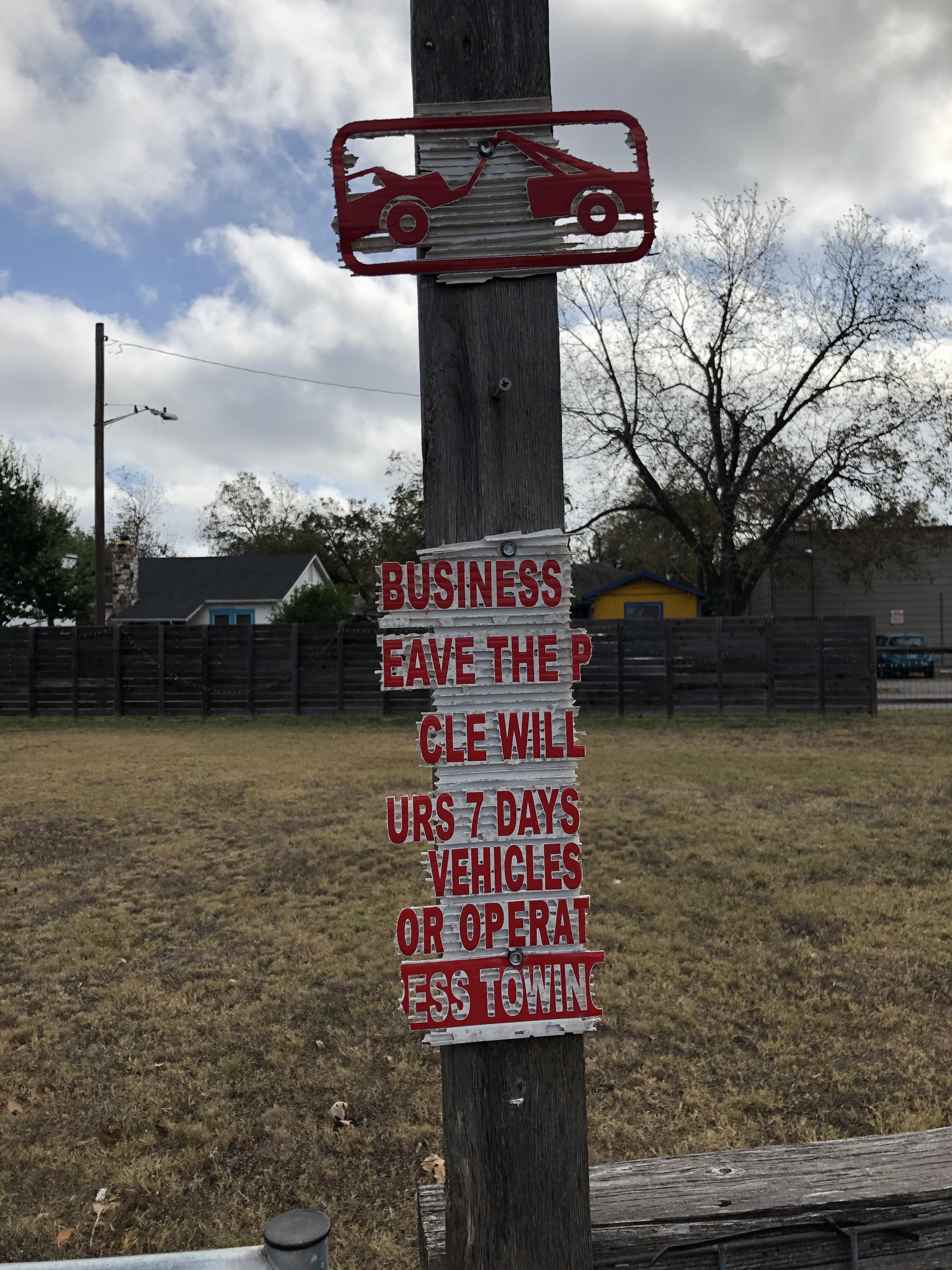 The way this sign disintegrated (Spotted in North Loop, Austin, TX) r