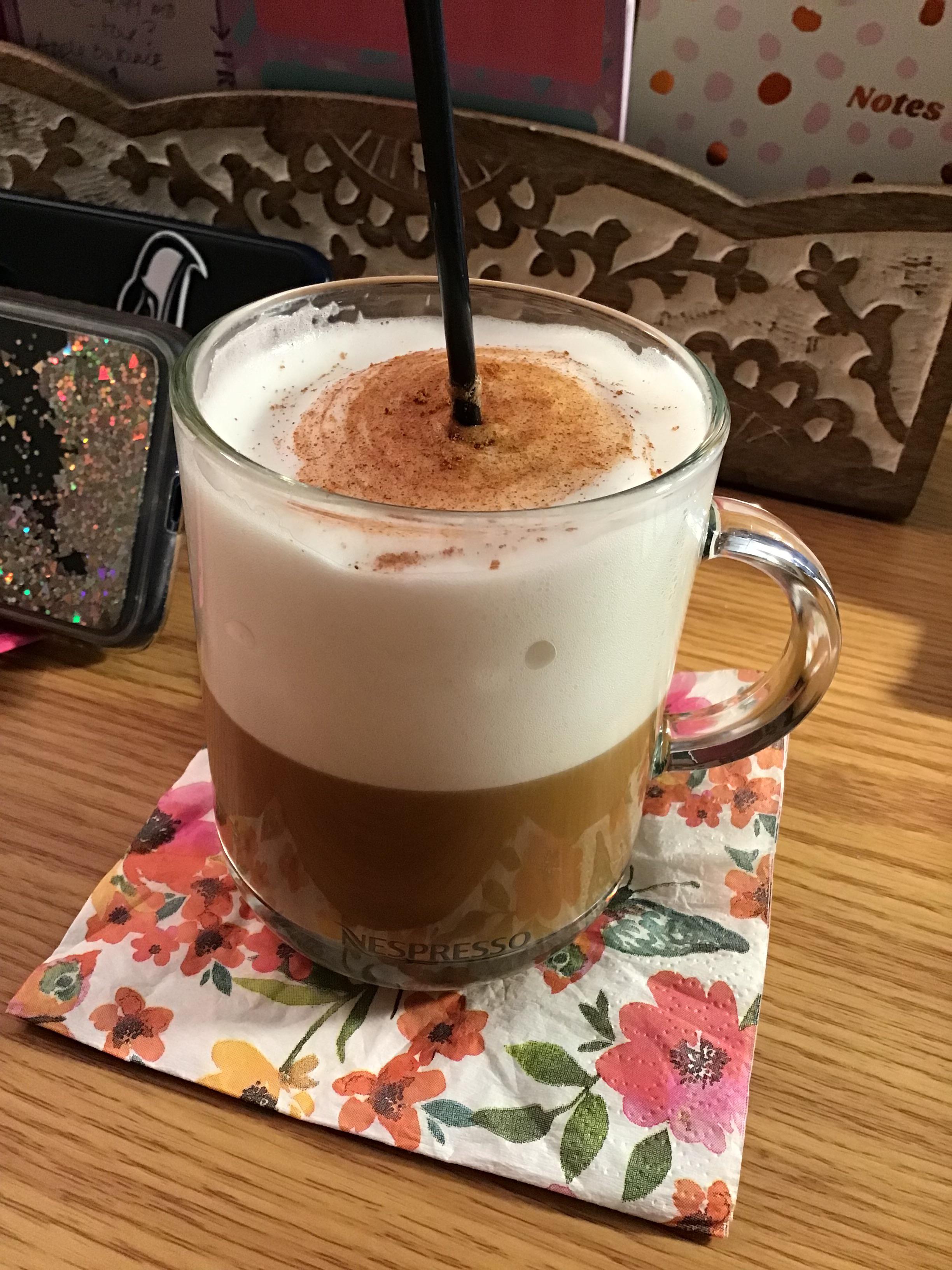 Simple Beauty! Starbucks Blonde Espresso x2 over almond milk froth r