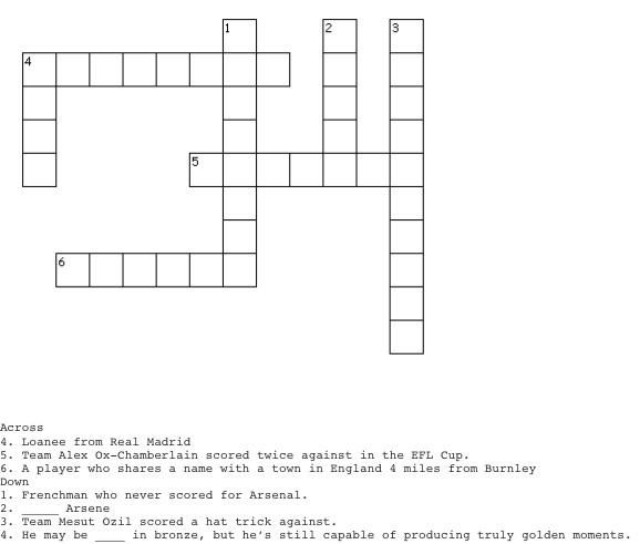 A small Arsenal themed crossword I made! Would anyone be interested in