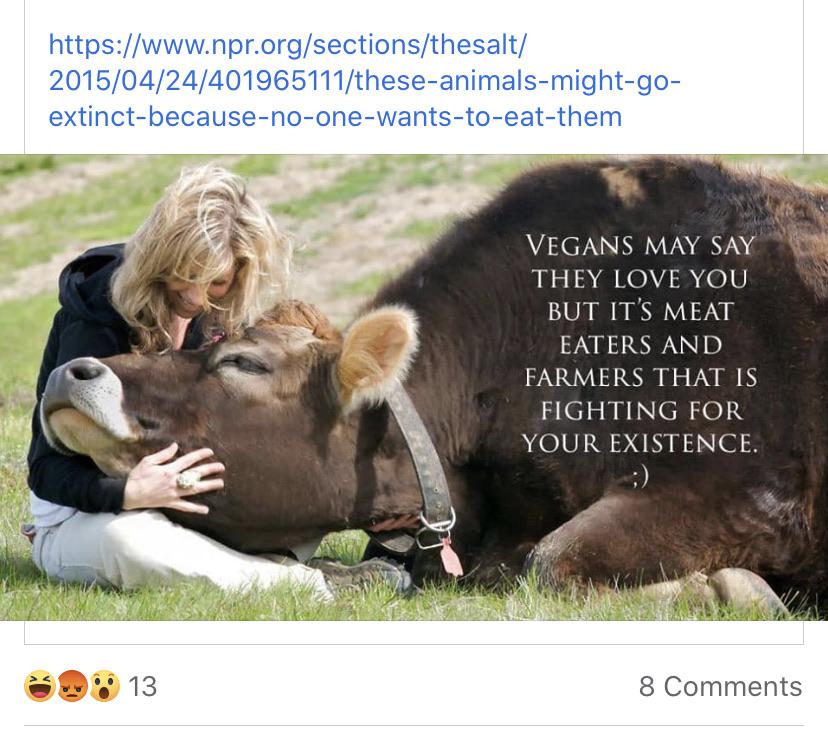 Vegans may say they love cows but its meat eaters fighting for their