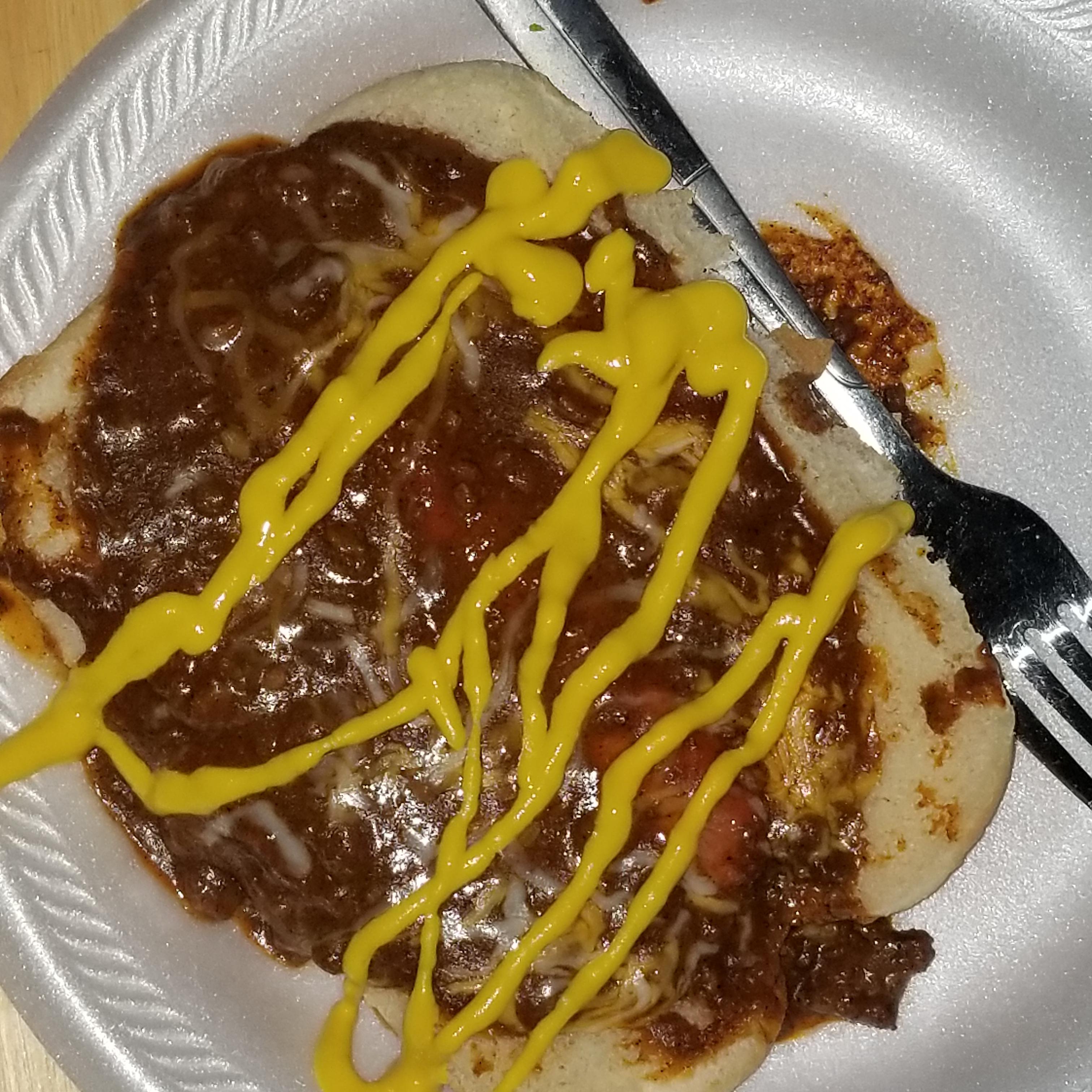 2 Chili dog with mustard and cheese r/badfoodporn