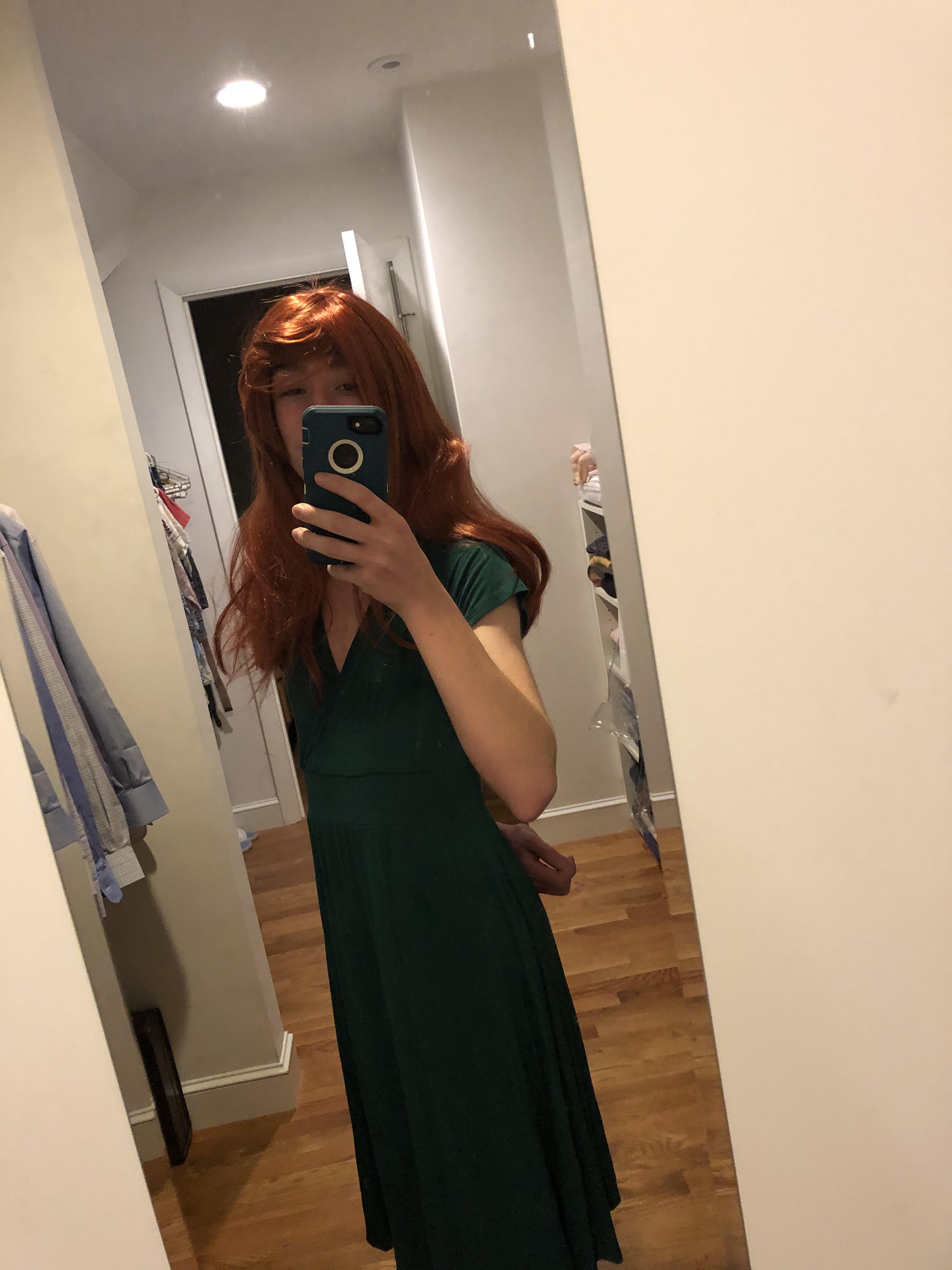 Green dress and red hair, feeling pretty good! r/transadorable