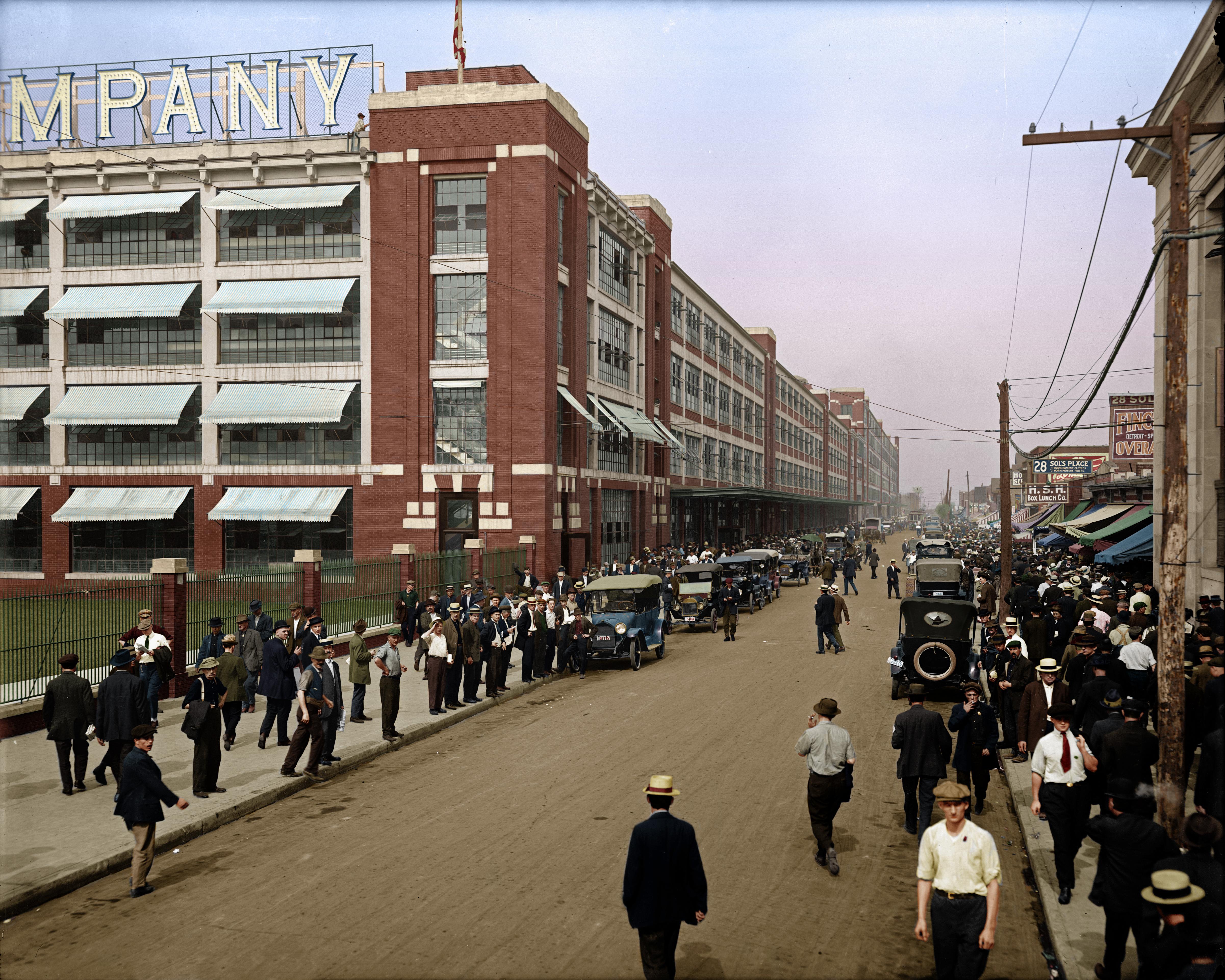 4 o'clock Shift at the Highland Park Ford Plant in Detroit, Michigan, c