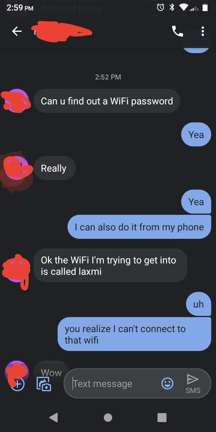 I can't connect to your wifi facepalm