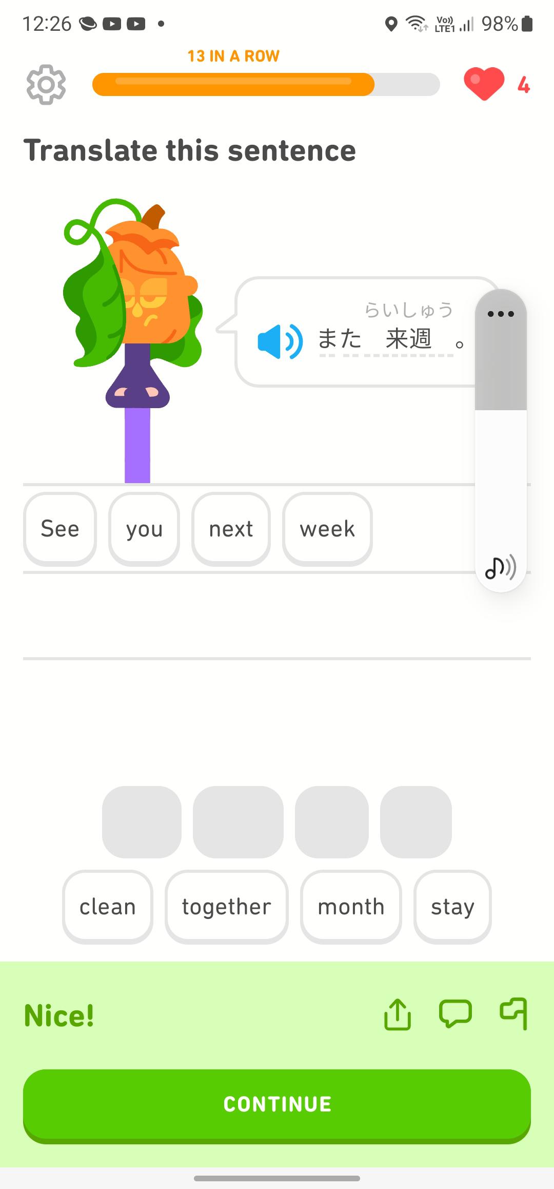 Lily, there's something on your head. r/duolingo