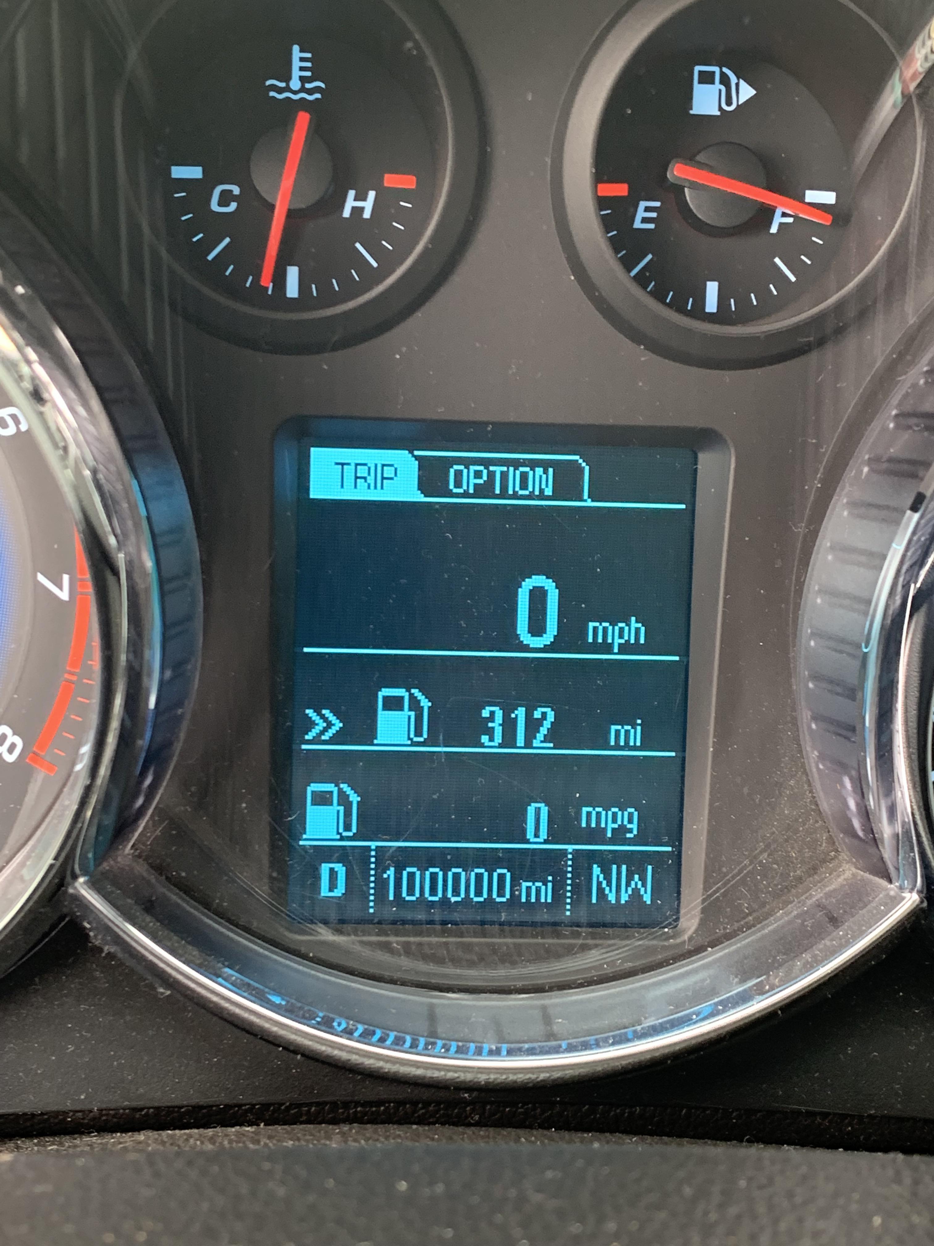 Today I hit 100k on my 2014 Chevy Cruze RS cruze
