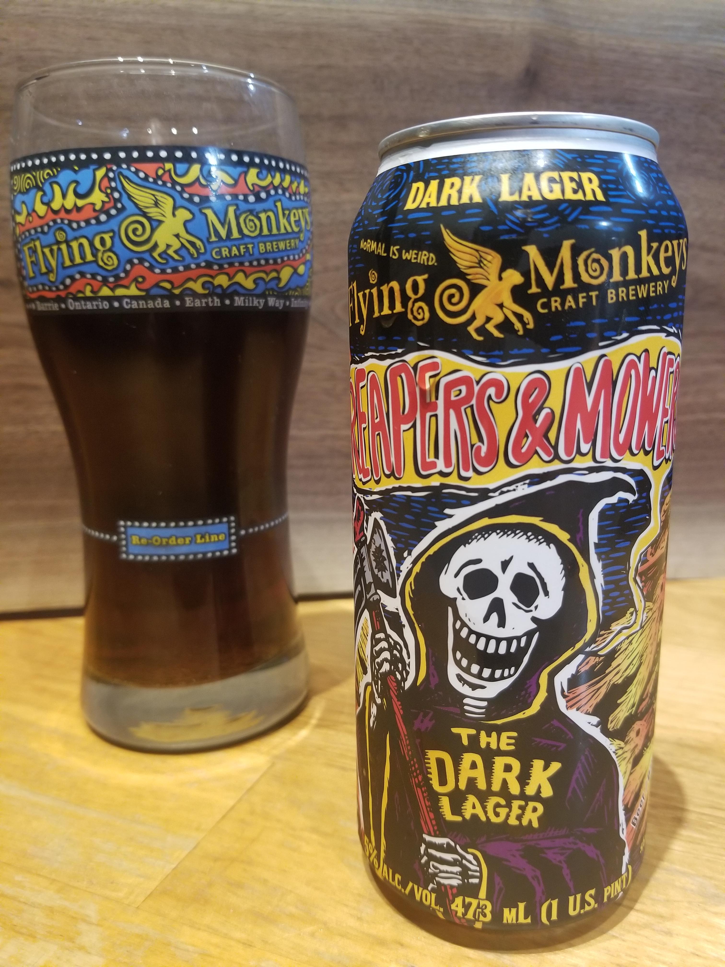 Reapers & Mowers Dark Lager by The Flying Monkeys Craft Brewery, in