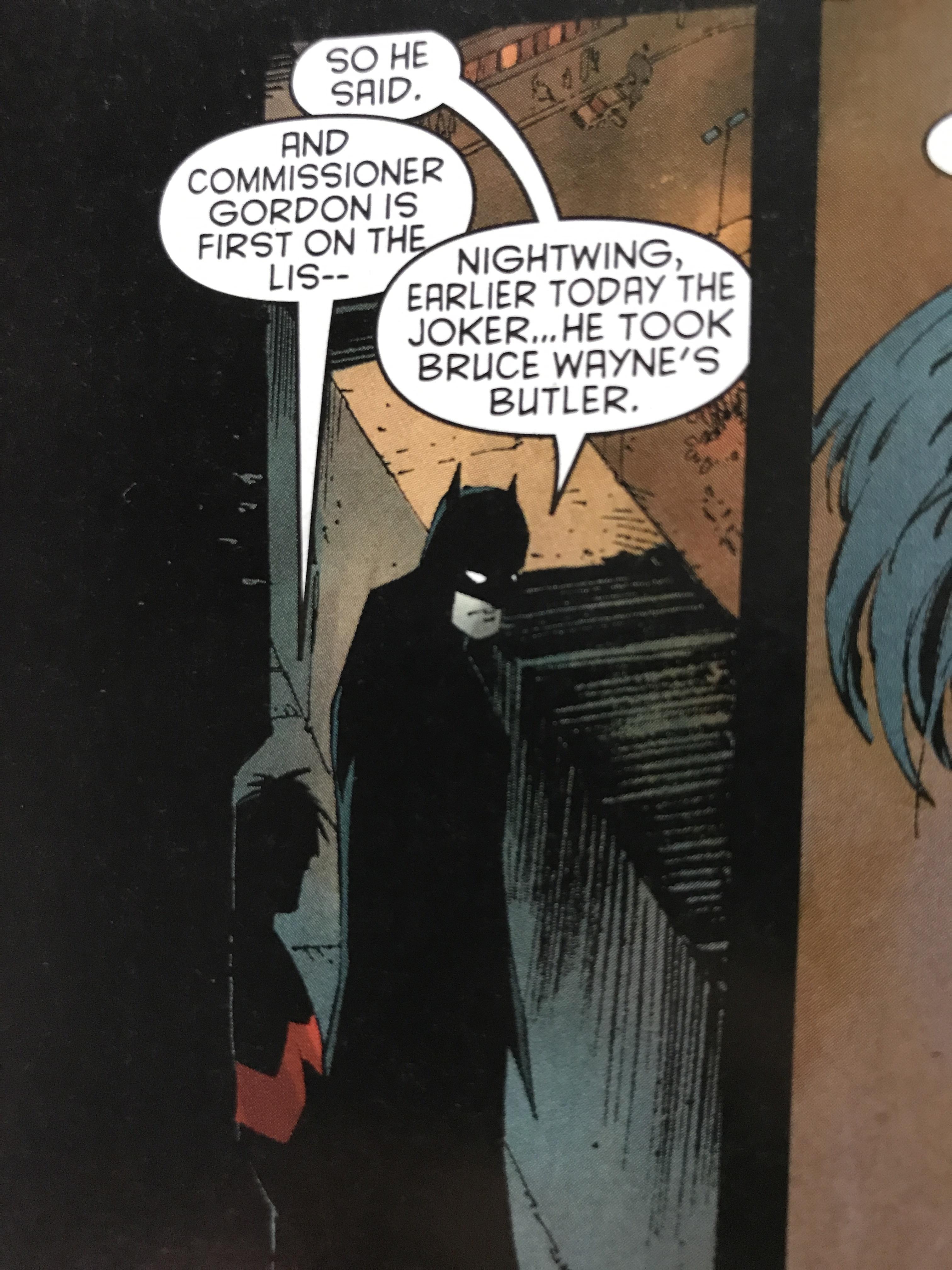 Why does Batman refer to Alfred as Bruce’s Butler to Nightwing, who