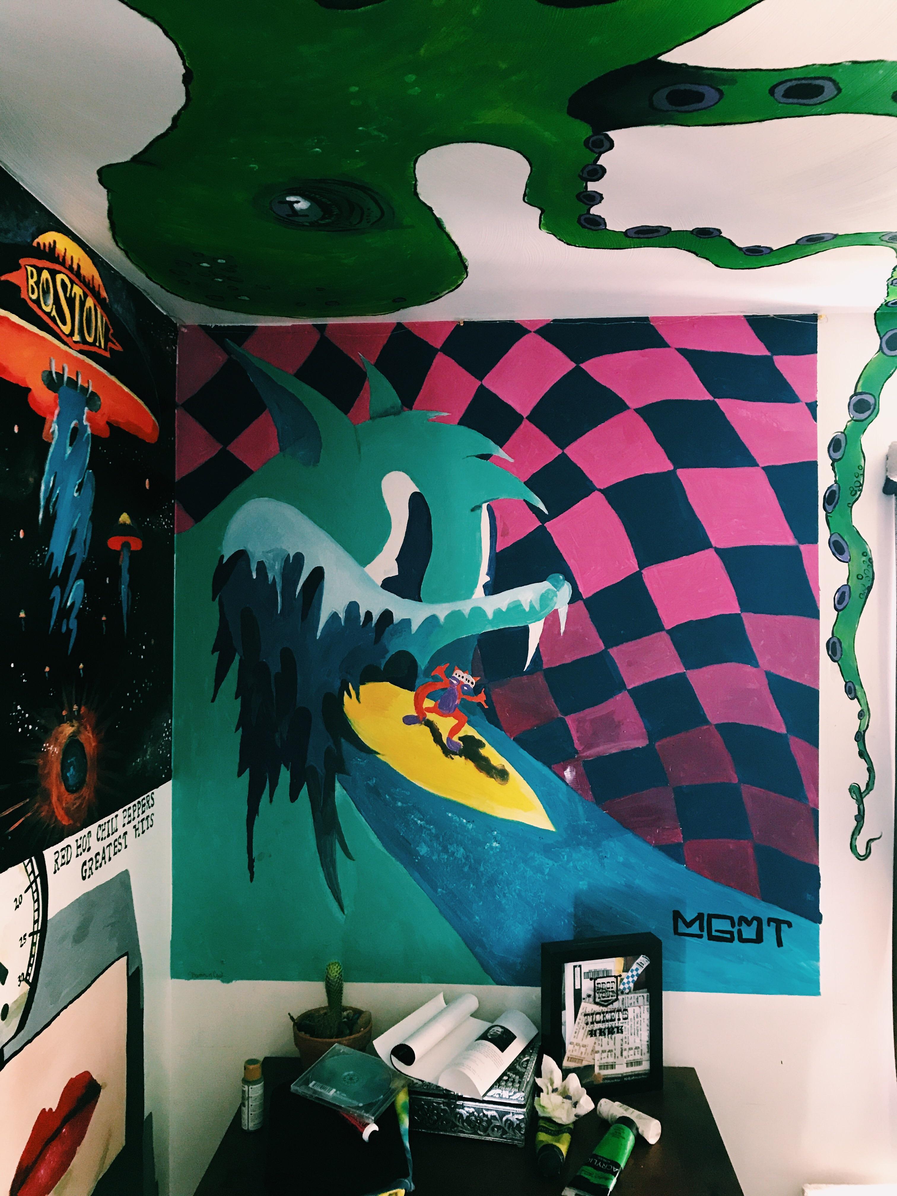 I started painting my walls with album covers awhile ago and of course