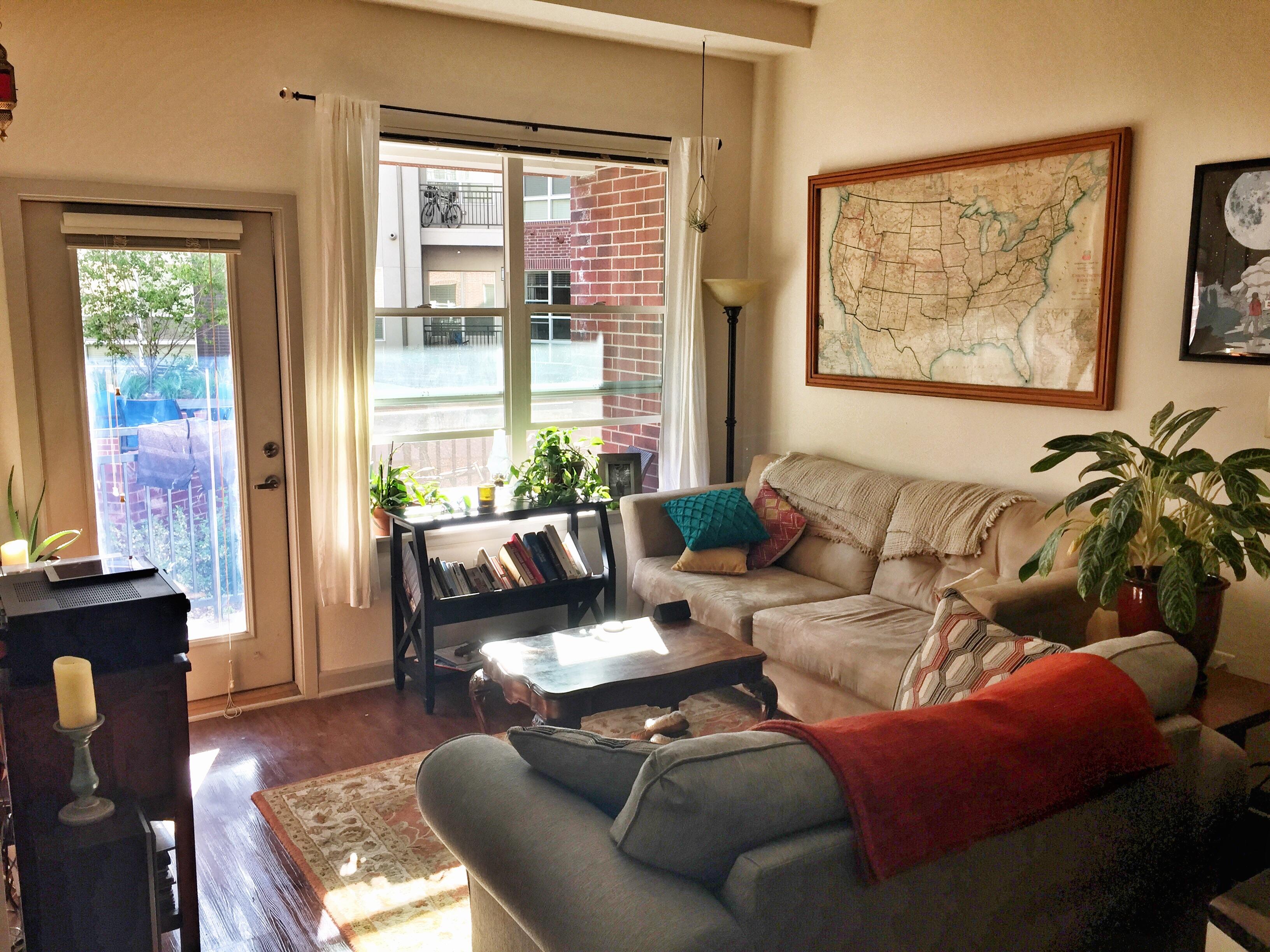 Morning sunlight shining into my apartment living room, Denver, CO r