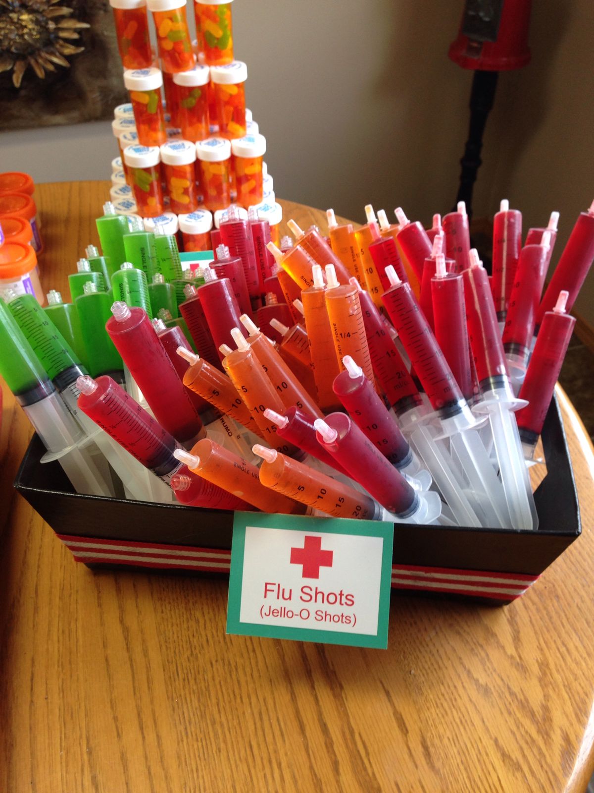 JellO shots in syringes for Medschool party... r/pics
