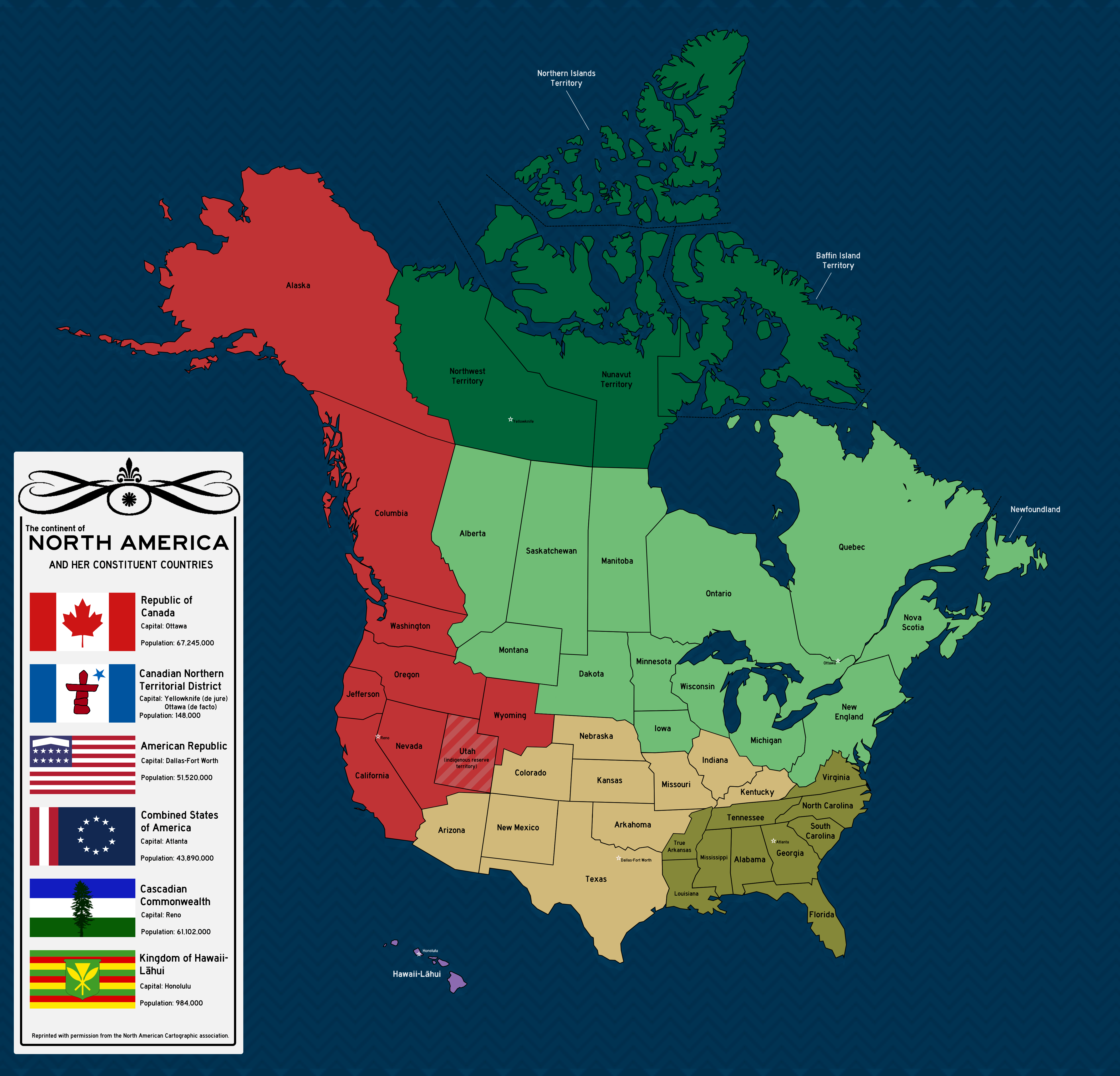 The constituent states of North America, circa 2068 imaginarymaps