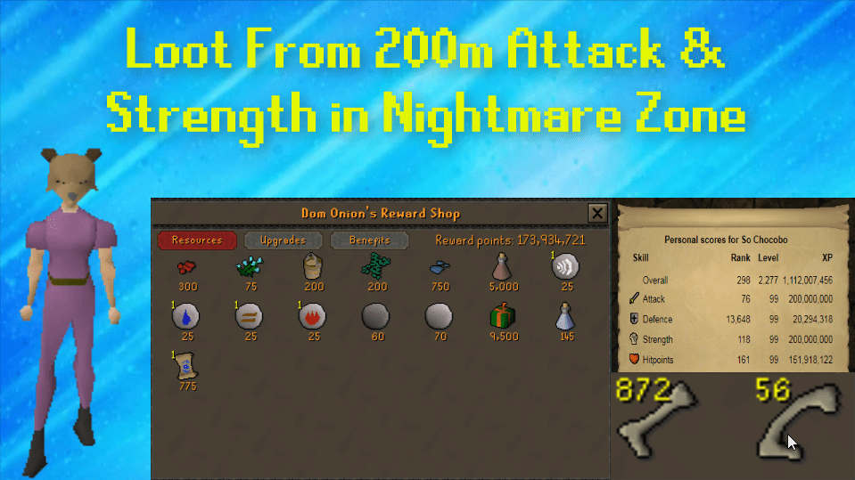 Loot From 200m Attack & Strength in Nightmare Zone r/2007scape