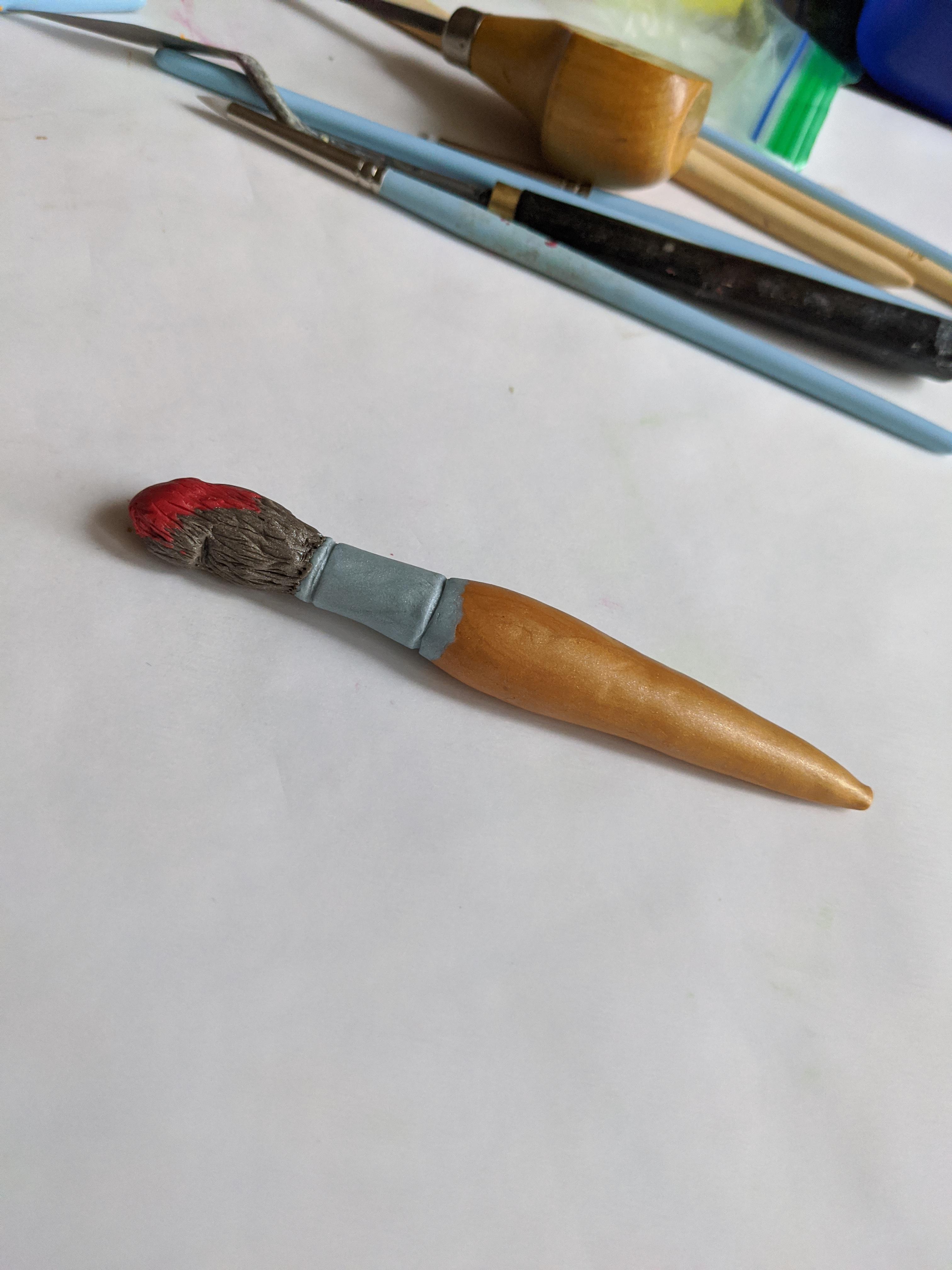 Made a paint brush for my artist husband r/polymerclay