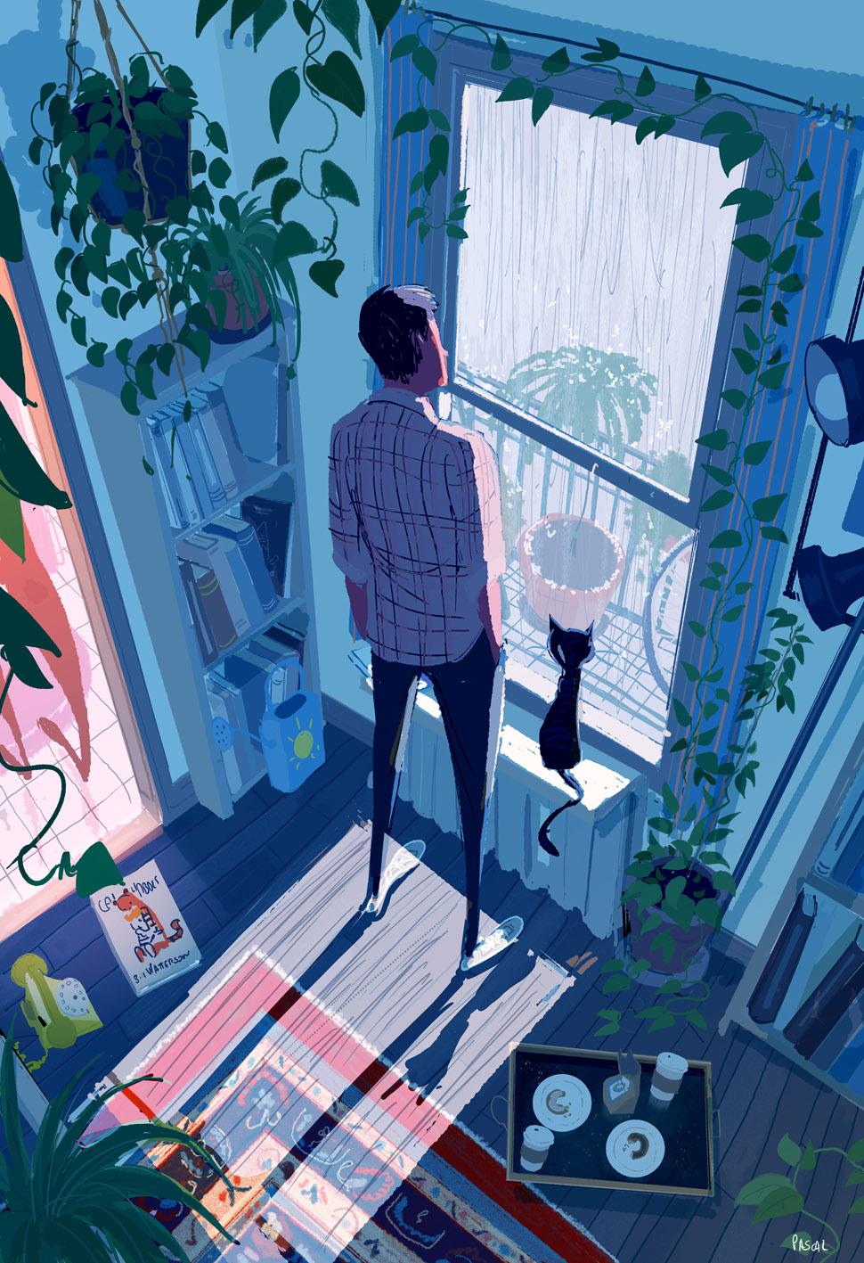 "I’m not sad, I just like watching the rain fall... slowly..." by