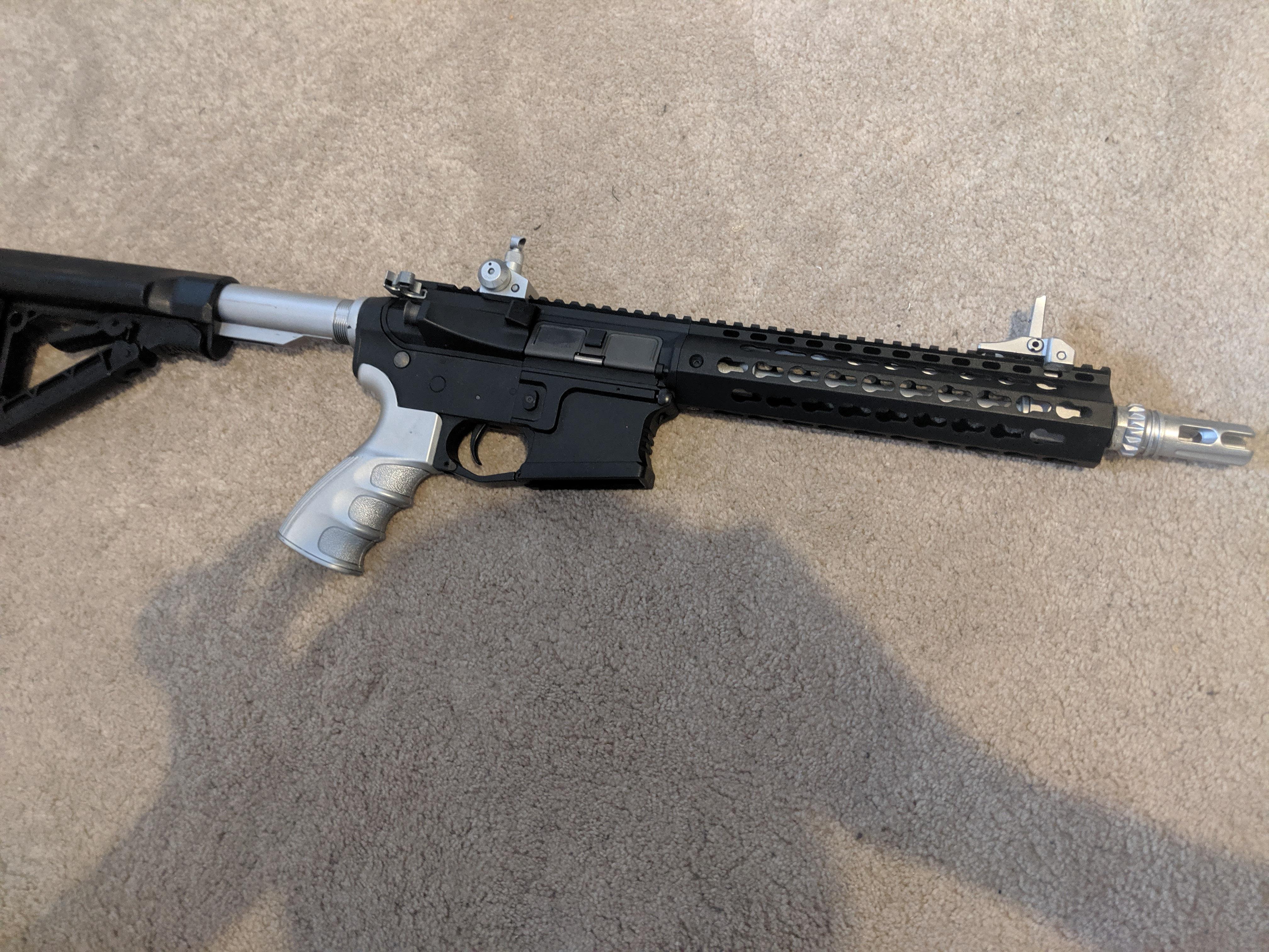 First time painting my Airsoft gun, went pretty well, was blue on the