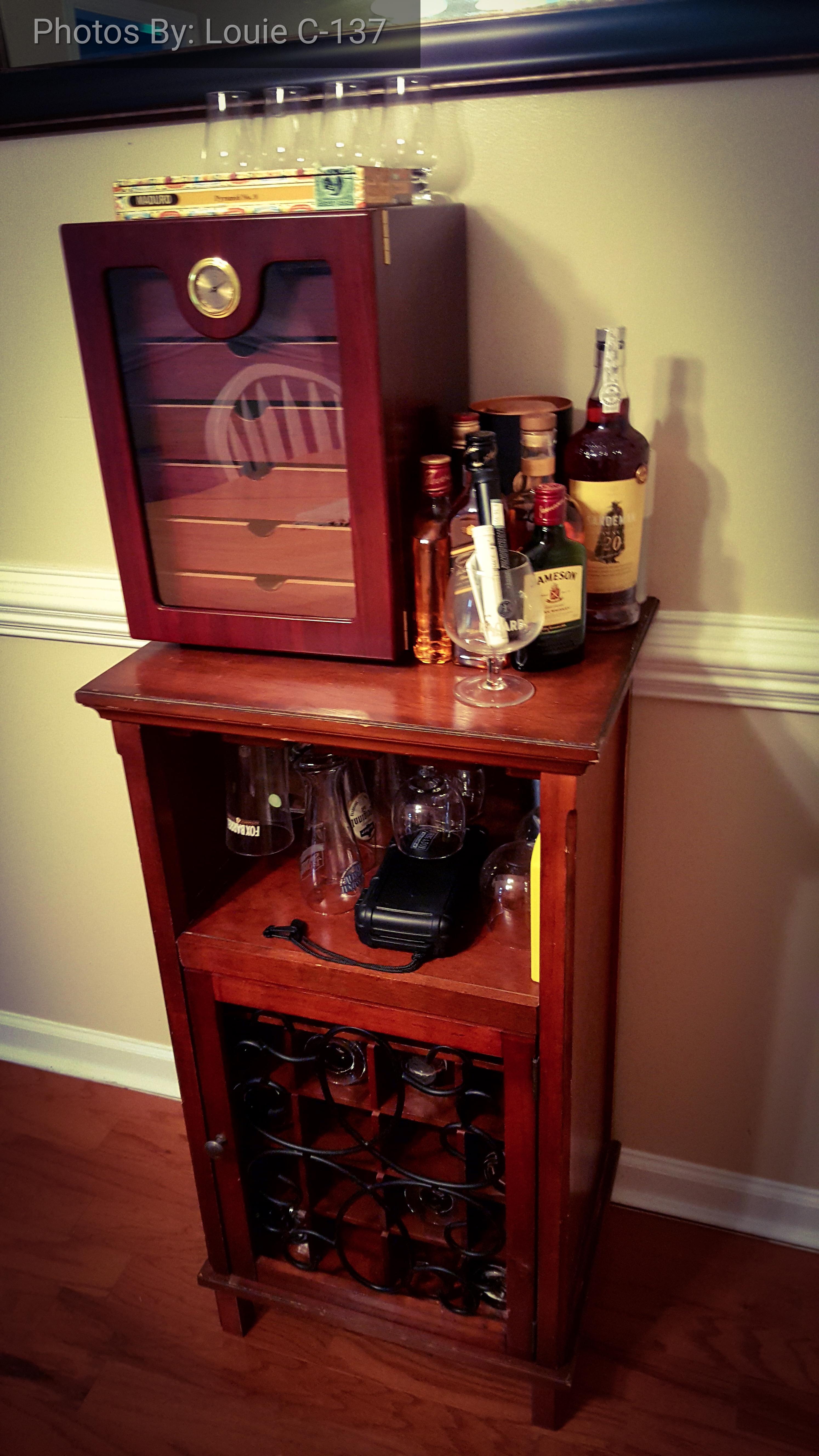 My cigar station.. looking to expand to a larger humi. r/cigars