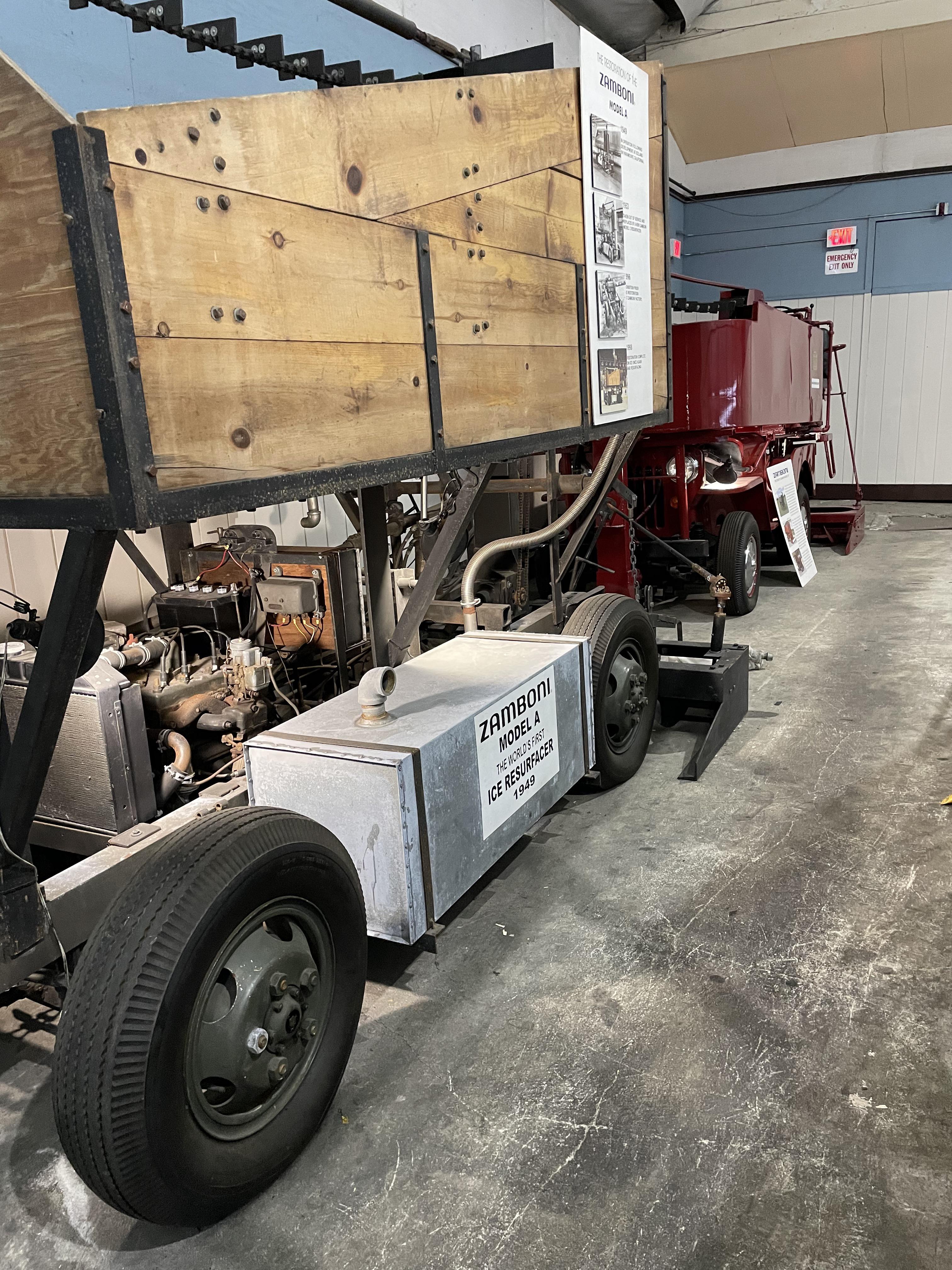 Zamboni. The first engine powered ice resurfacer was developed just