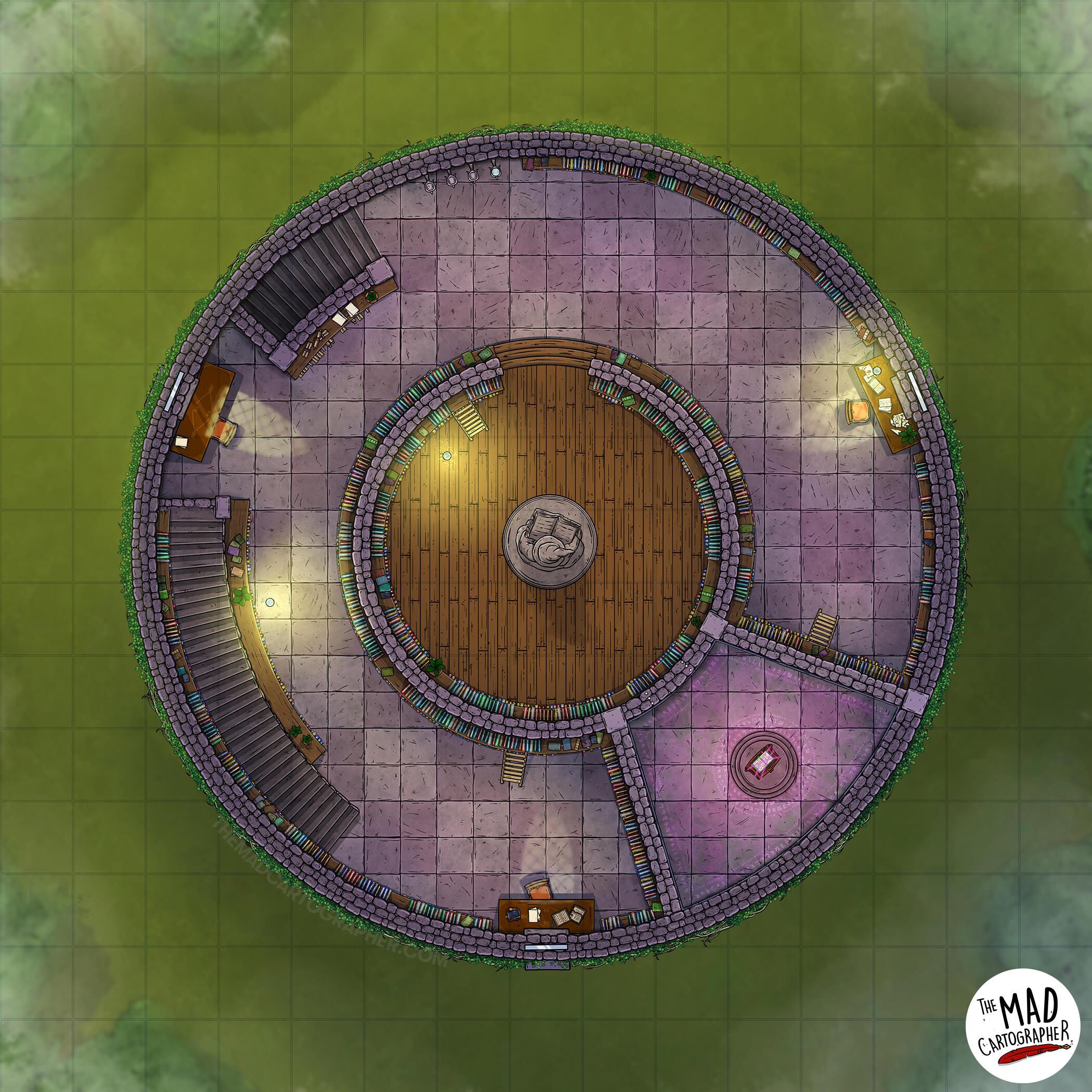 Endless Wizard's Tower Library r/battlemaps