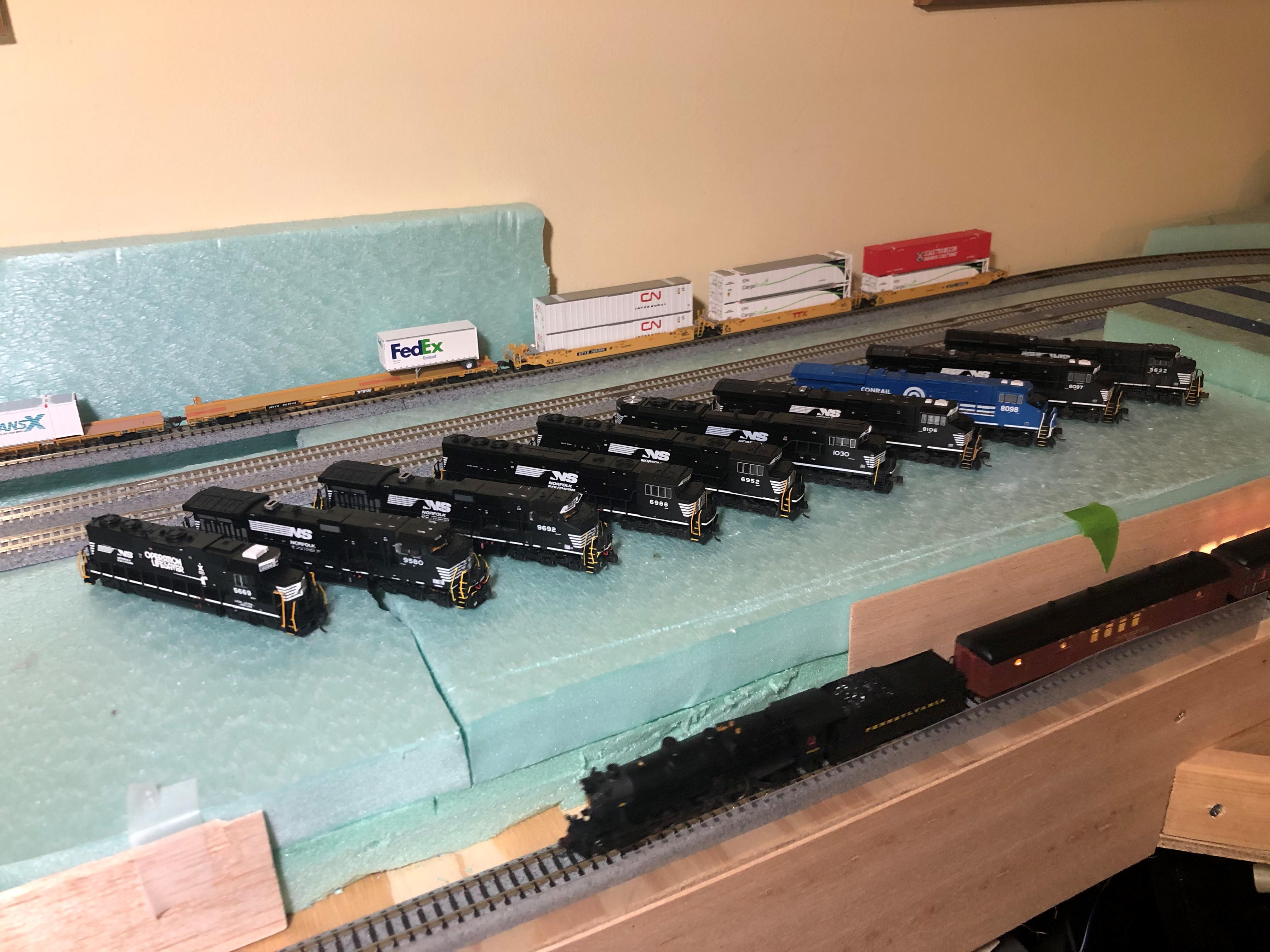 My NS fleet before I pack them up. One of these is not like the others