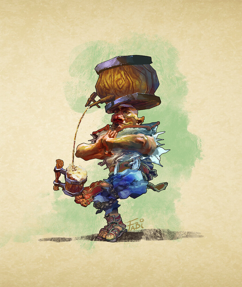 [Art] Meet Bunch, rock gnome monk and bar keeper r/DnD
